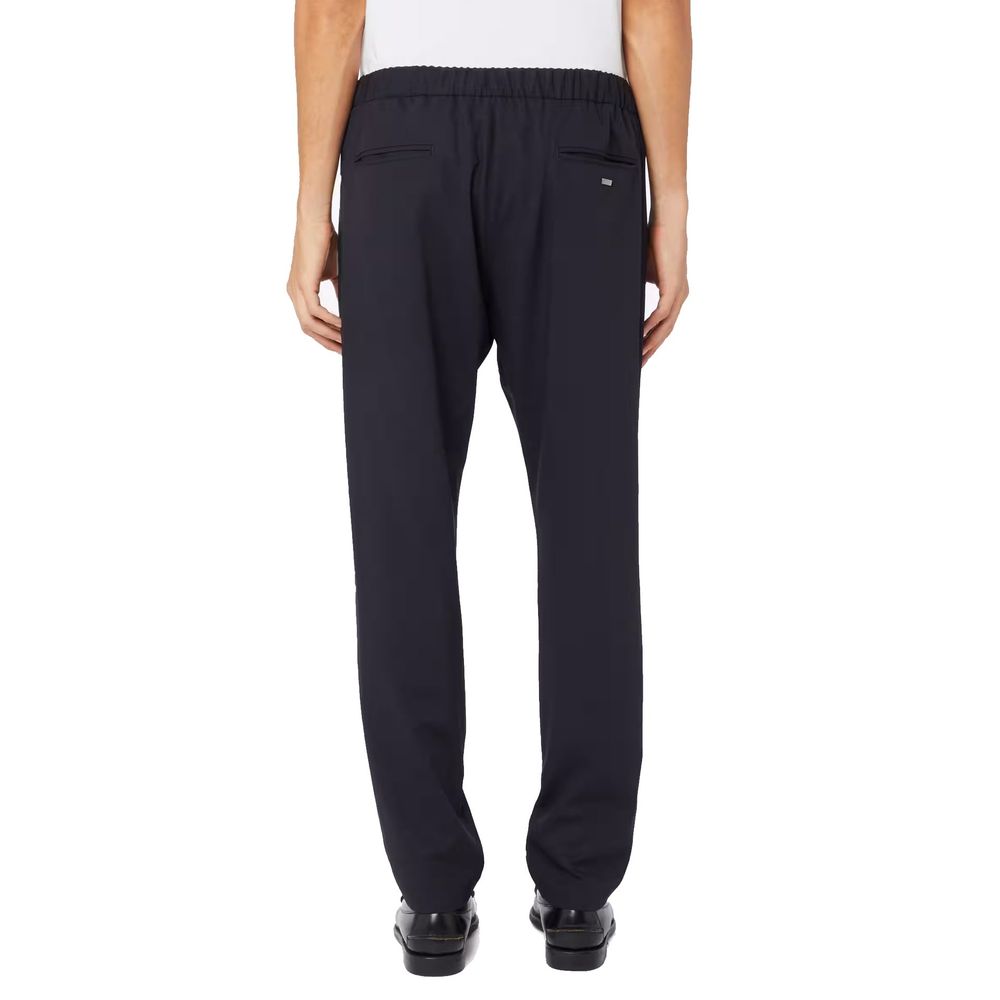 Herno Blue Virgin Wool Casual Men's Pants
