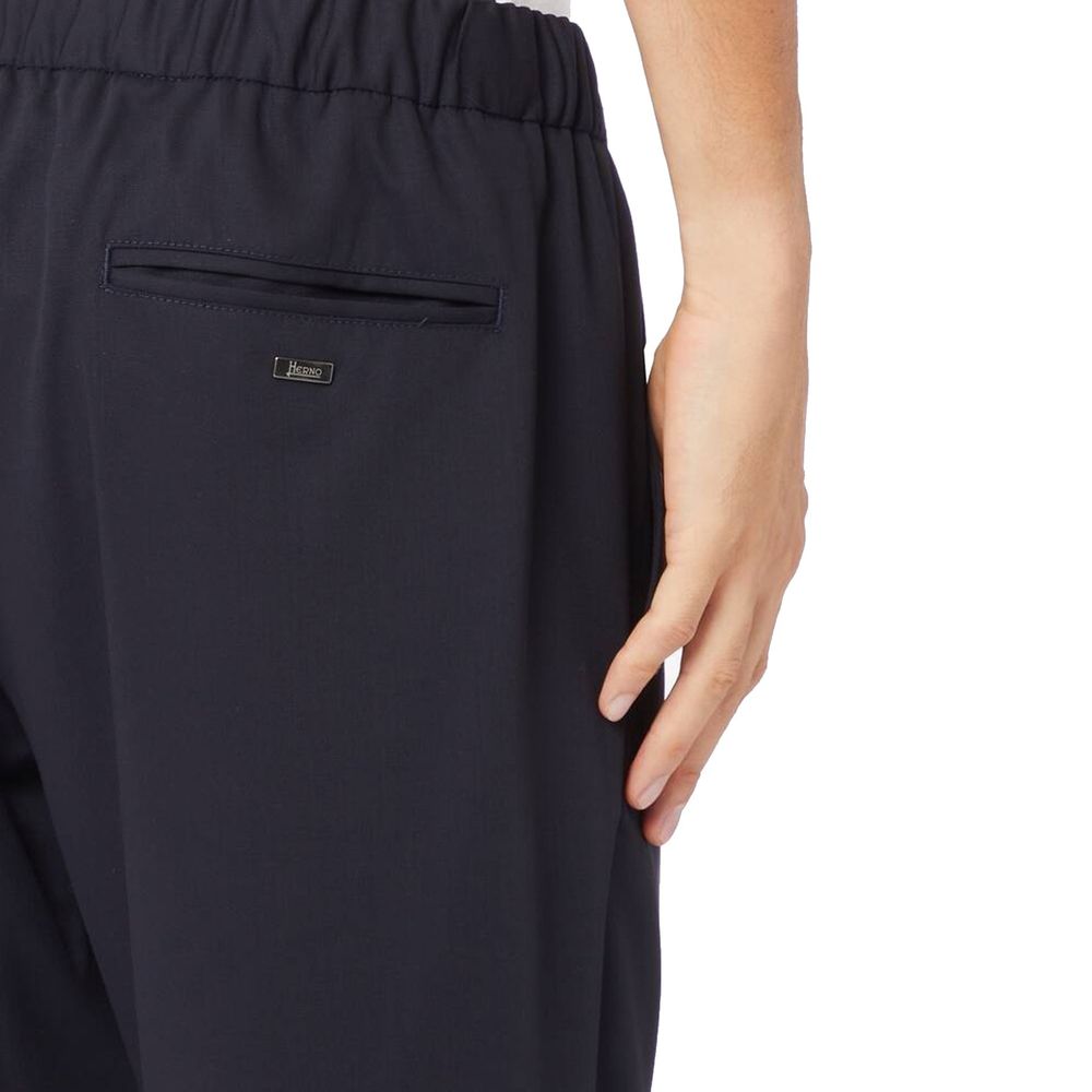 Herno Blue Virgin Wool Casual Men's Pants