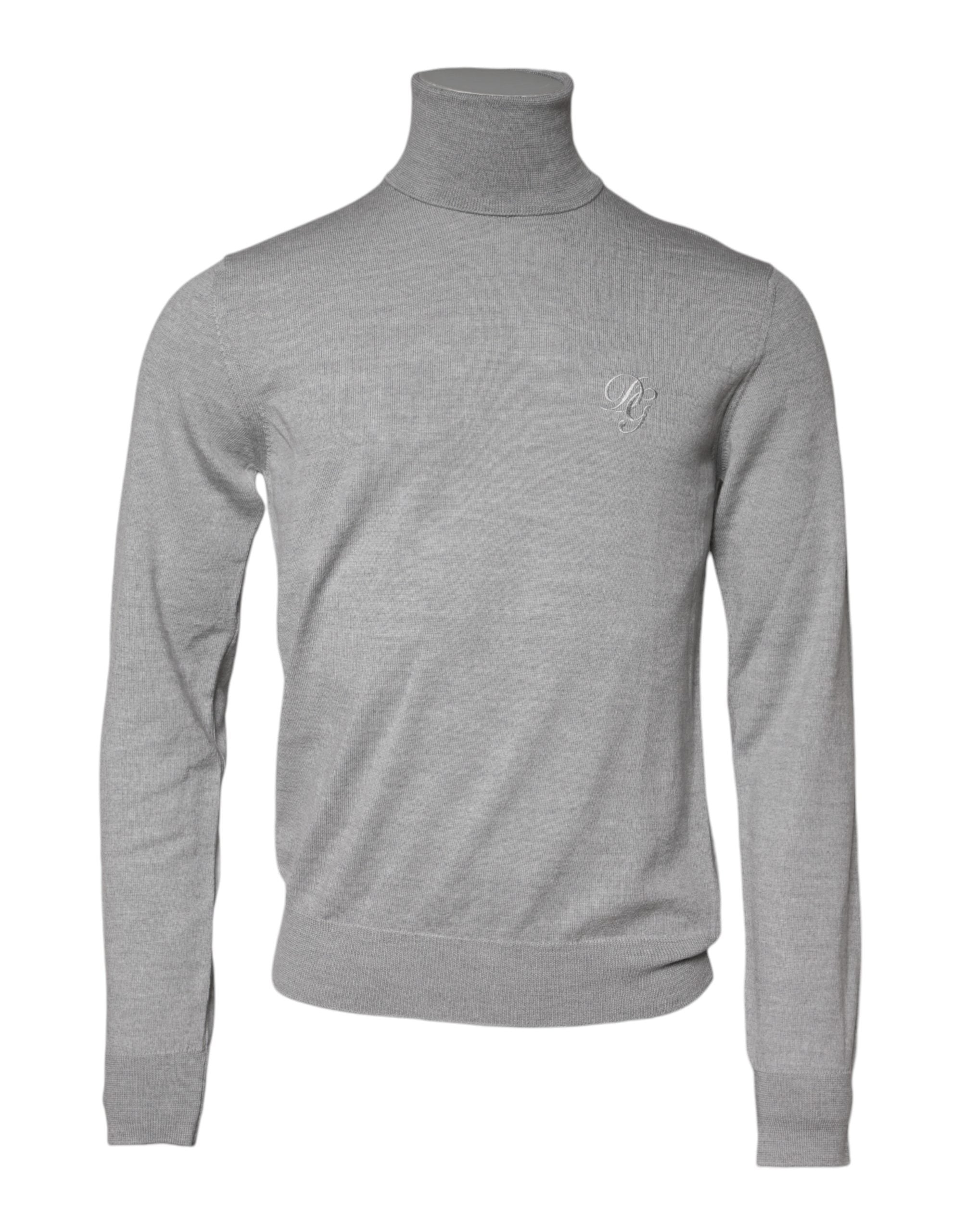 Dolce & Gabbana Gray LongSleeve Turtleneck Pullover Men's Sweater (Pre-Owned)