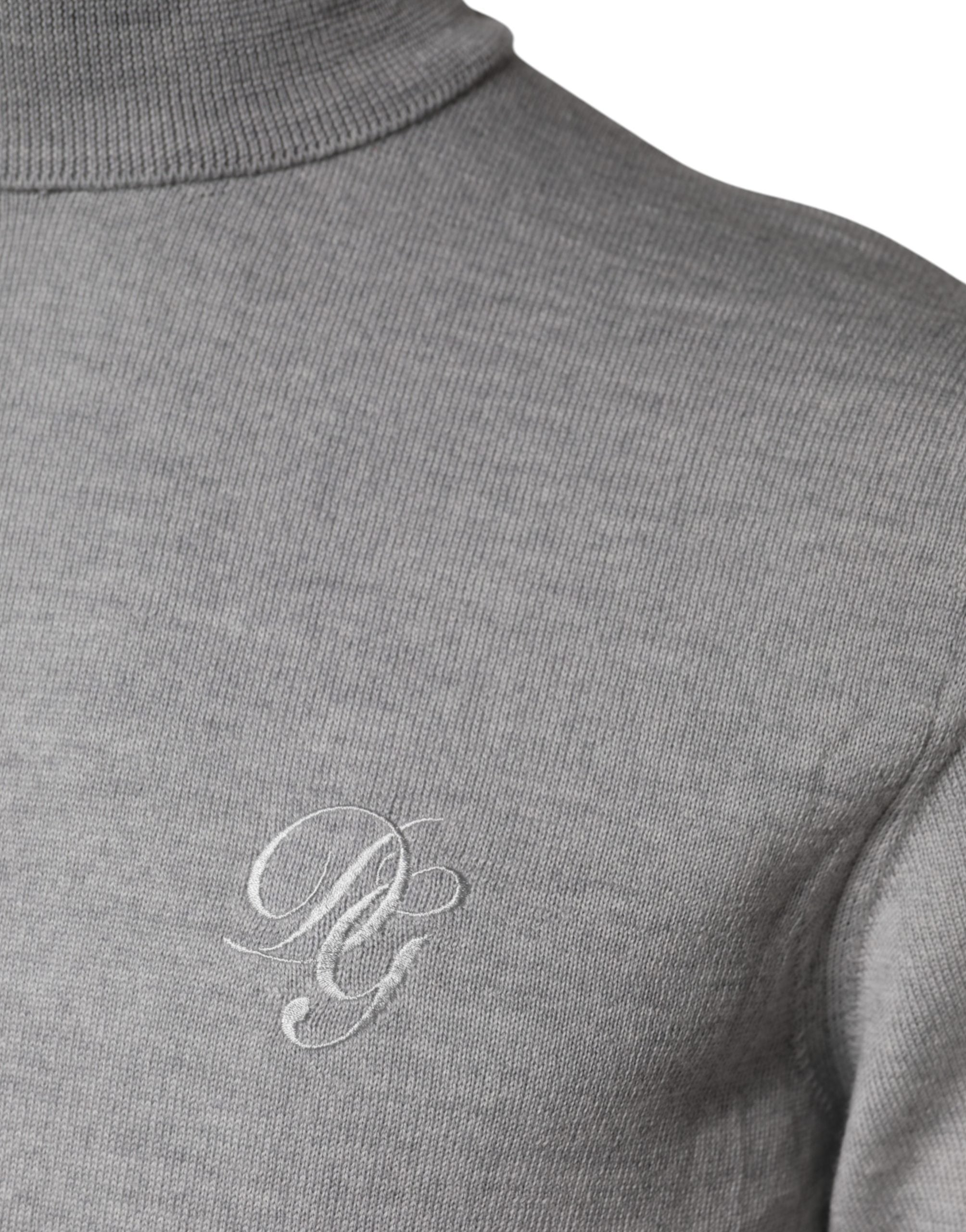 Dolce & Gabbana Gray LongSleeve Turtleneck Pullover Men's Sweater (Pre-Owned)