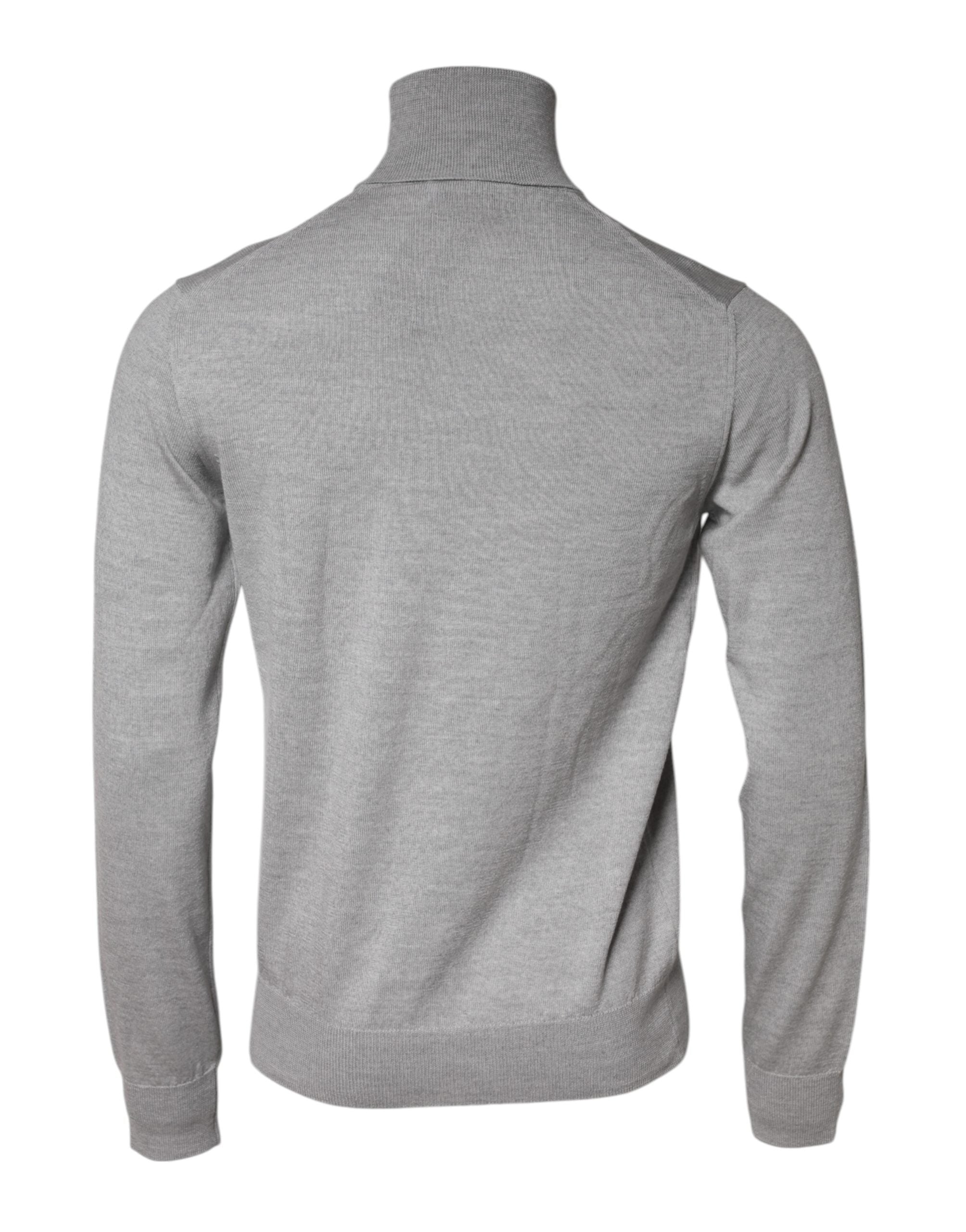 Dolce & Gabbana Gray LongSleeve Turtleneck Pullover Men's Sweater (Pre-Owned)