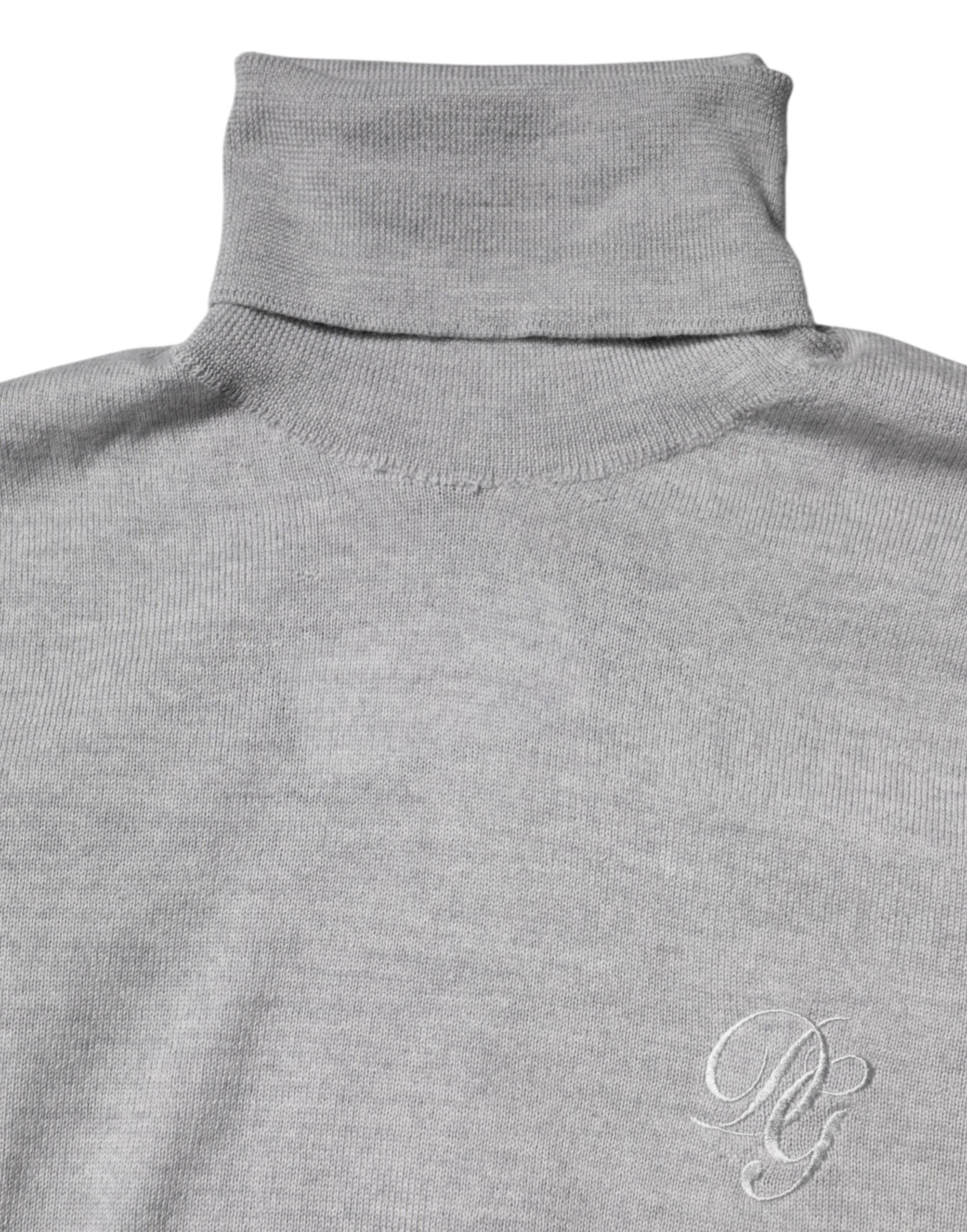 Dolce & Gabbana Gray LongSleeve Turtleneck Pullover Men's Sweater (Pre-Owned)