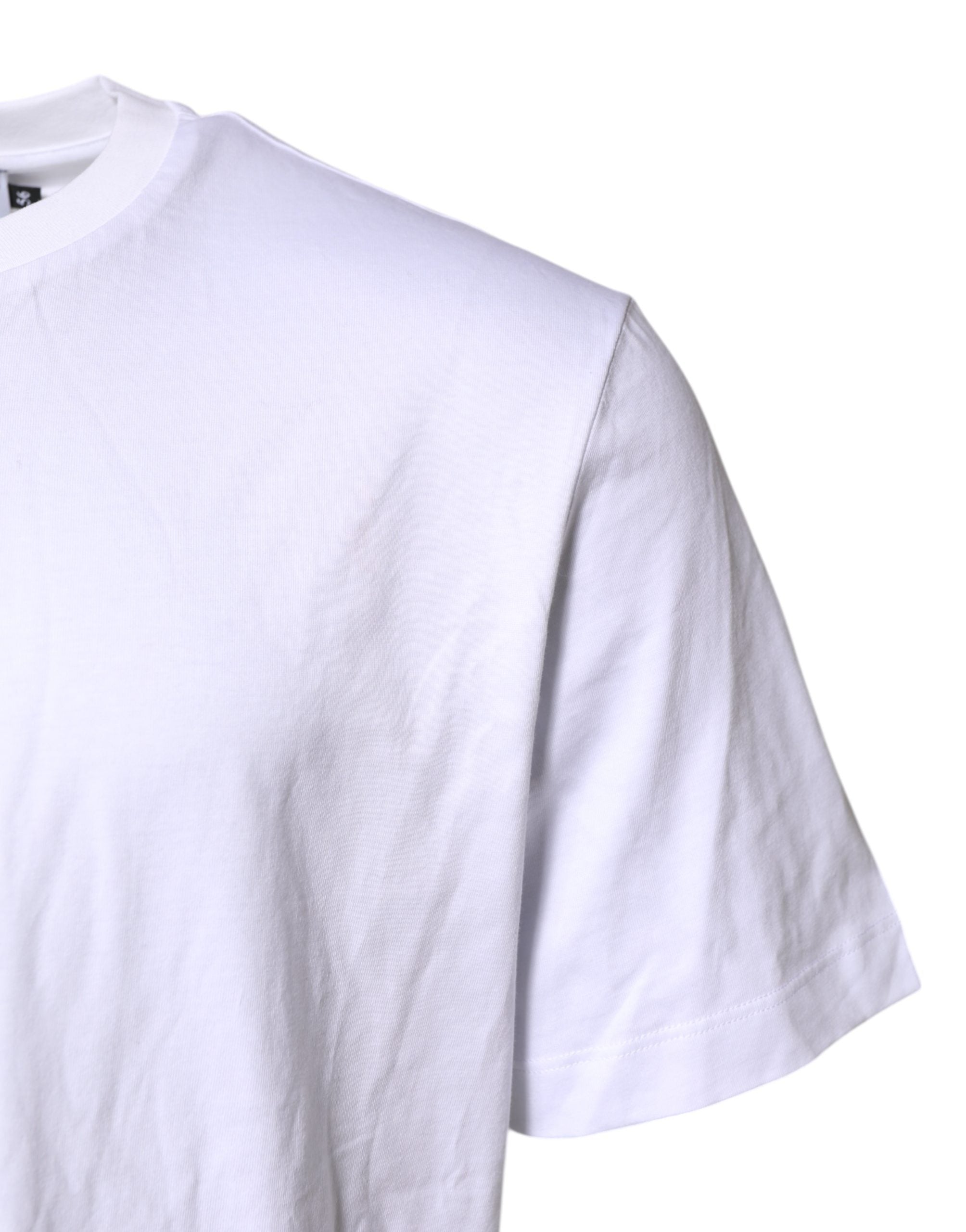 Dolce & Gabbana White Cotton DG Logo Embroidery Men Men's T-shirt