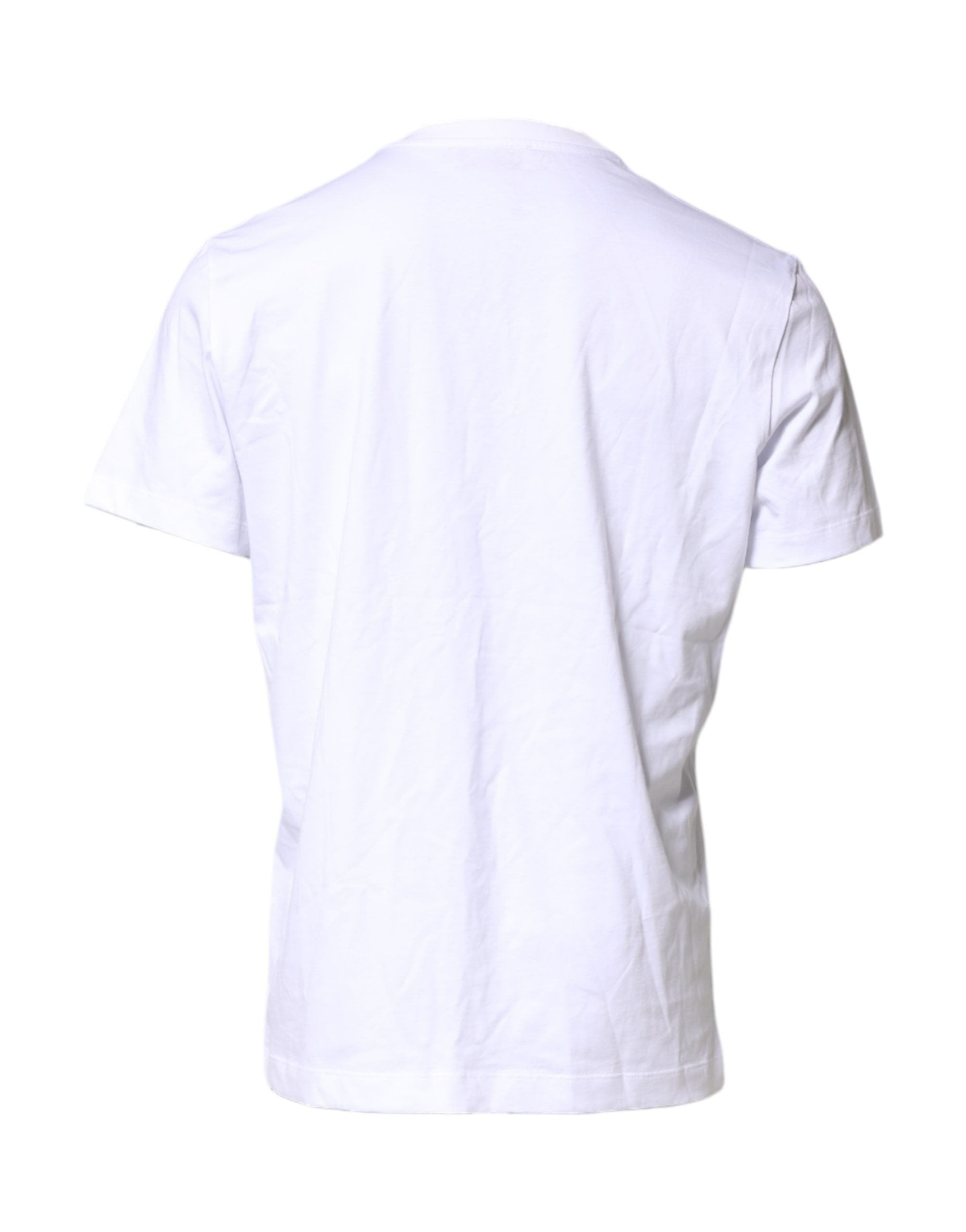 Dolce & Gabbana White Cotton DG Logo Embroidery Men Men's T-shirt