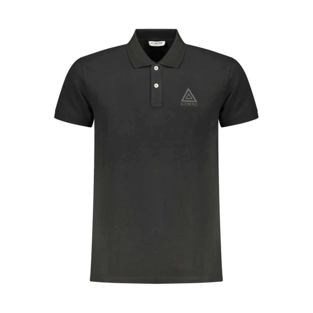 Iceberg Black Cotton Men Polo Men's Shirt