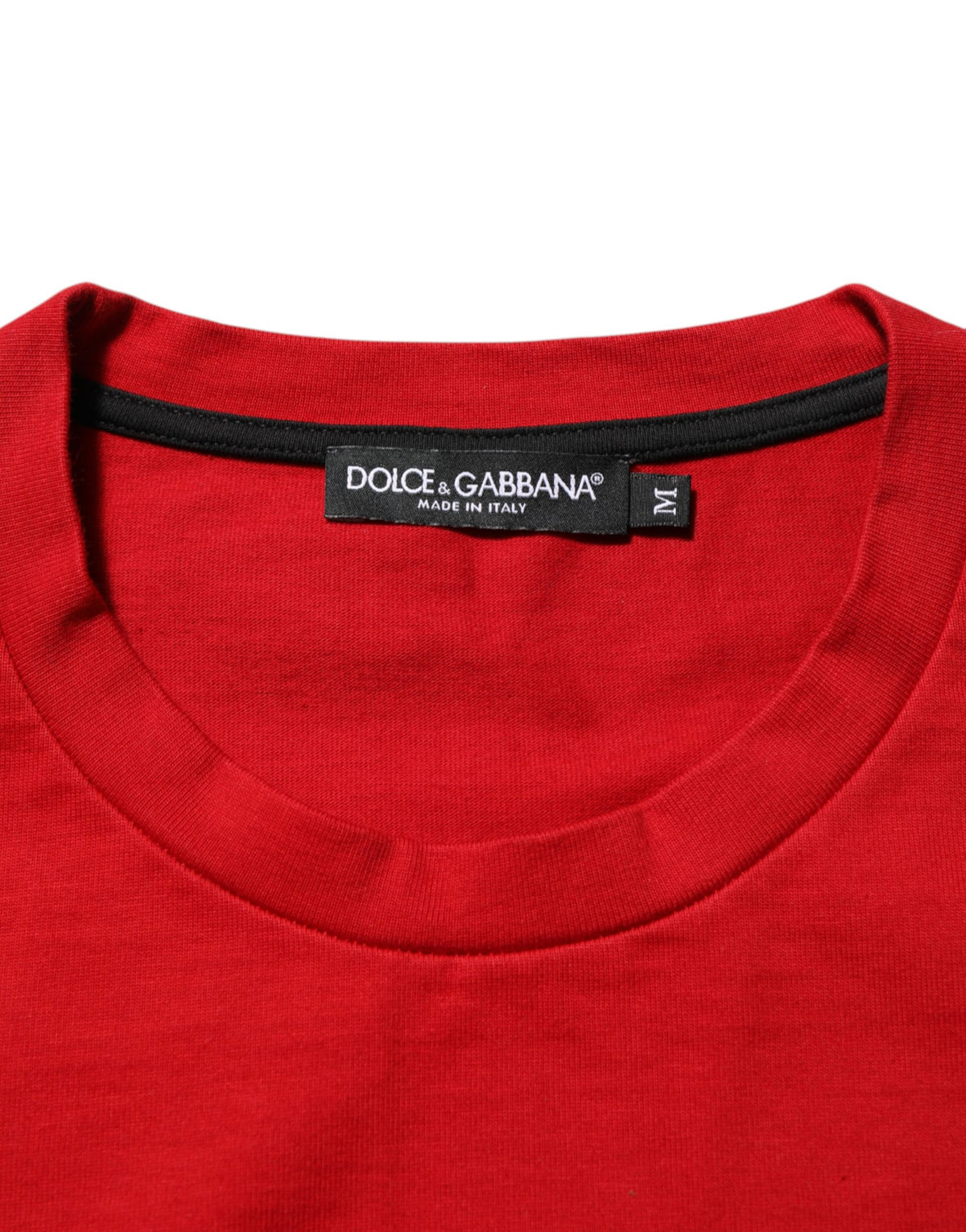 Dolce & Gabbana Red DG Eye Print Cotton Crew Neck Men's T-shirt (Pre-Owned)