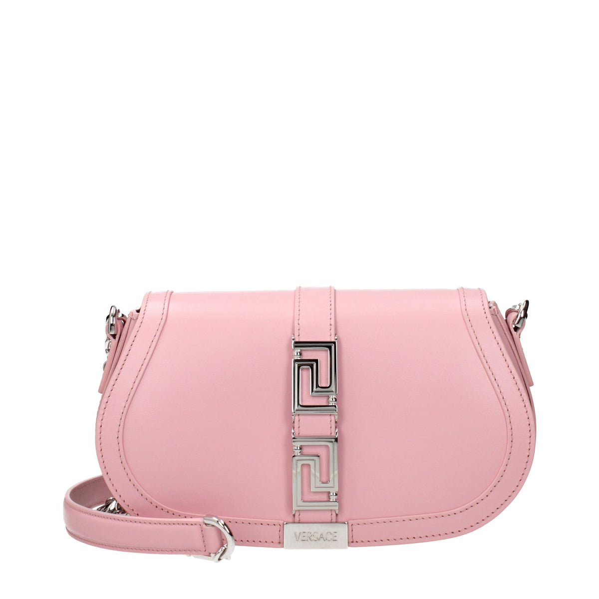 Versace Pink Leather Shoulder Women's Bag