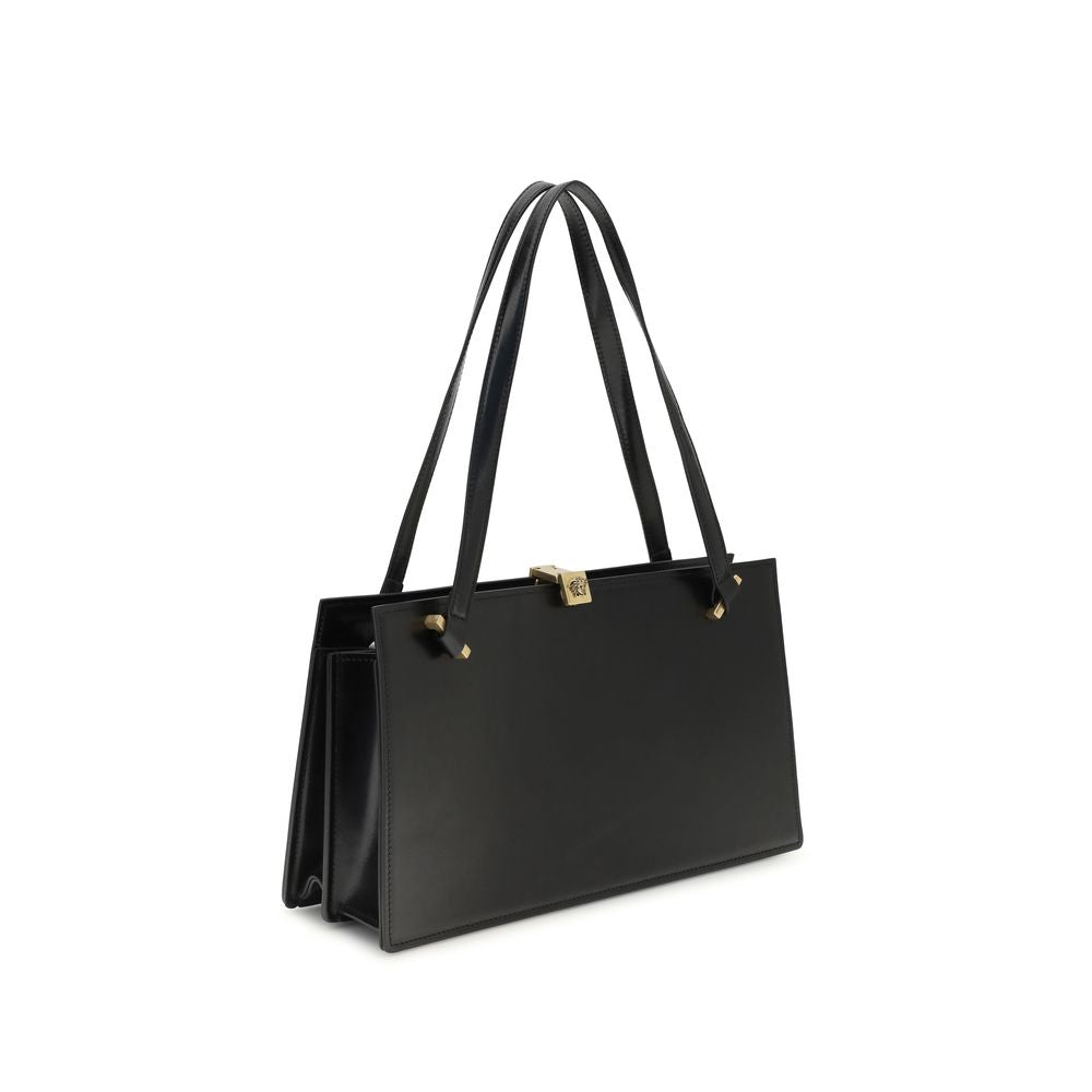 Versace Black Calf Leather Bos Taurus Shoulder Women's Bag
