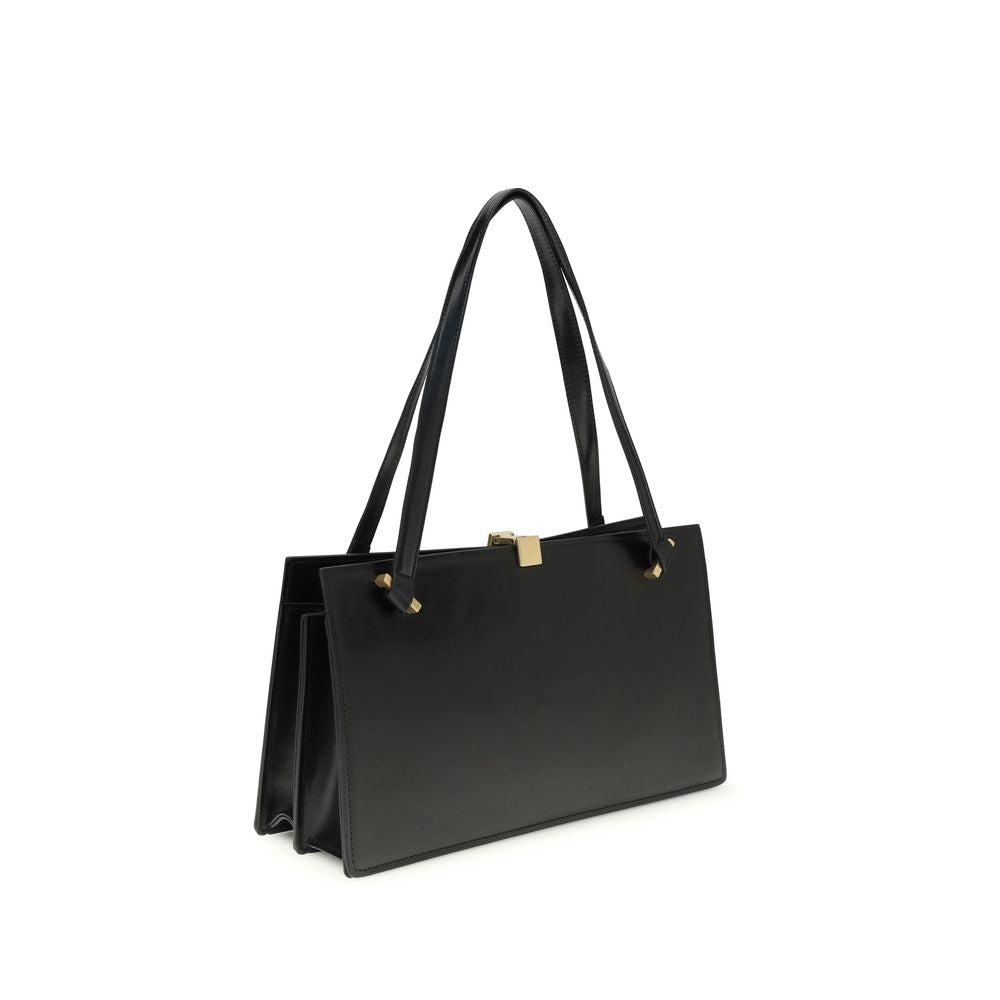 Versace Black Calf Leather Bos Taurus Shoulder Women's Bag