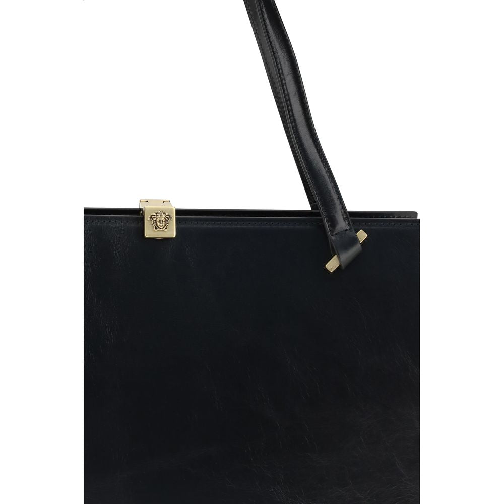 Versace Black Calf Leather Bos Taurus Shoulder Women's Bag