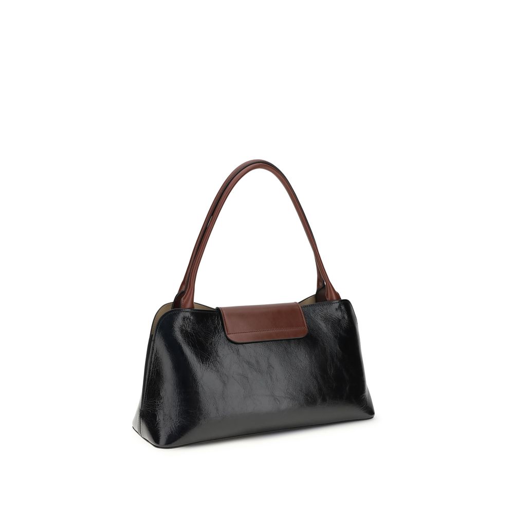 Versace Black Calf Leather Bos Taurus Shoulder Women's Bag