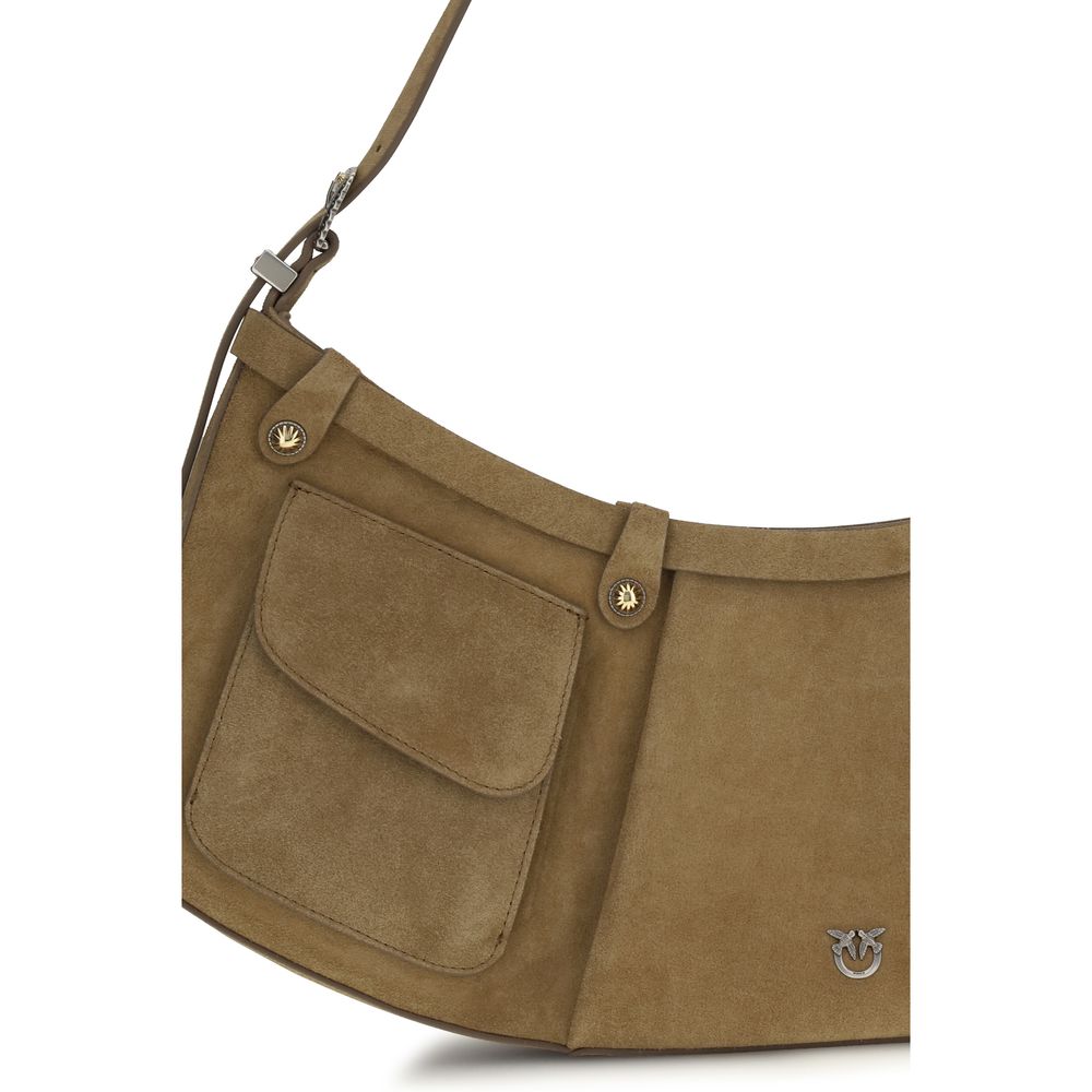 PINKO Beige Calf Leather Bos Taurus Shoulder Women's Bag