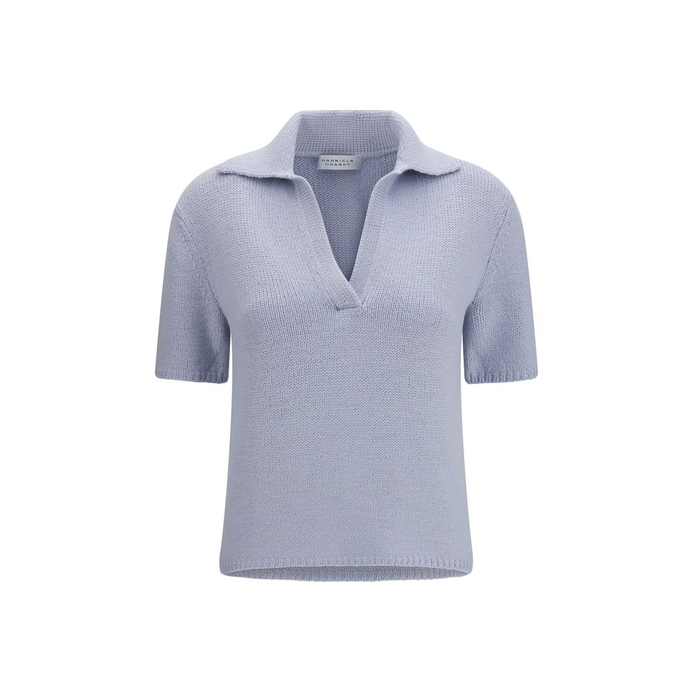 Gabriela Hearst Blue Cashmere Polo Women's Shirt