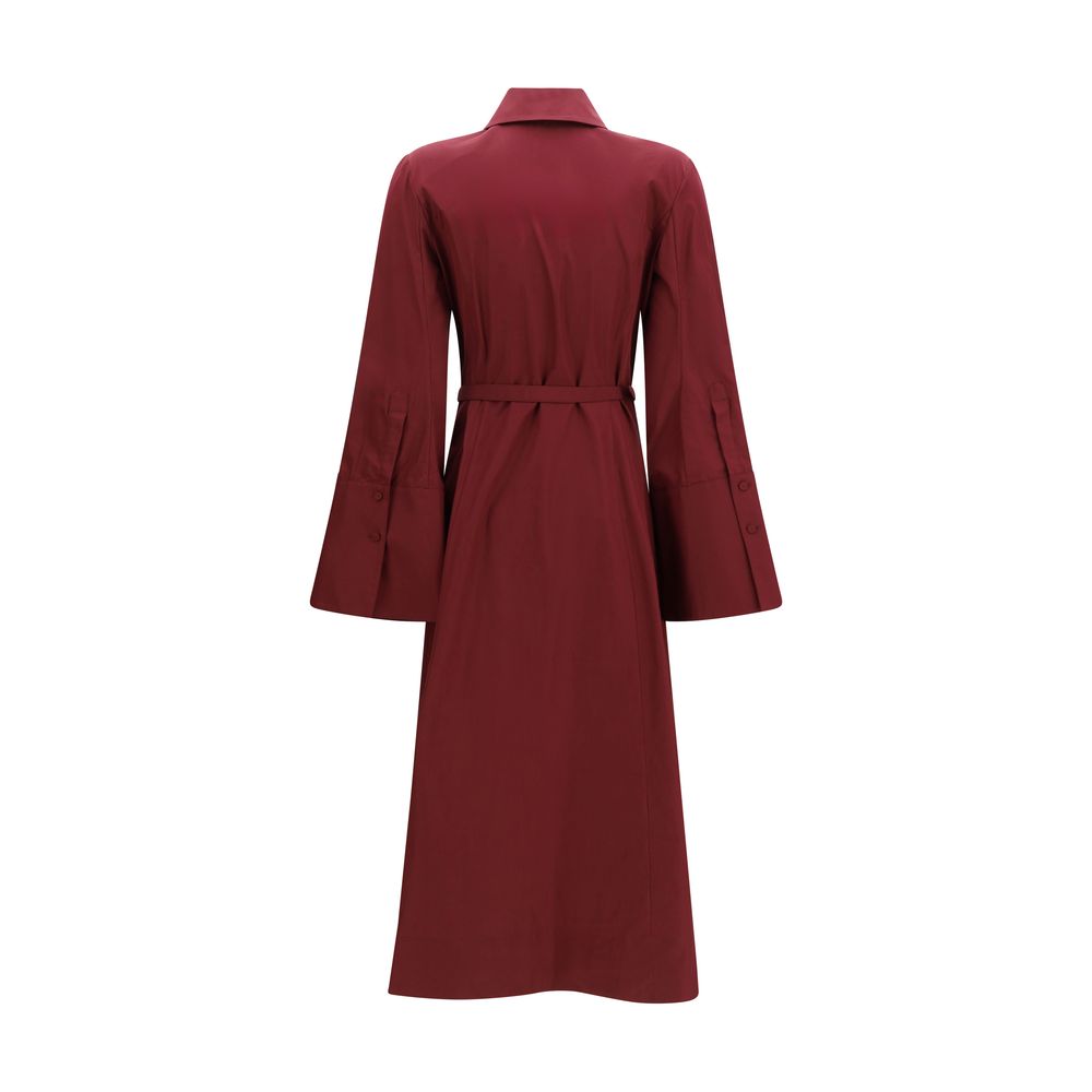 Gabriela Hearst Bordeaux Cotton Casual Women's Dress