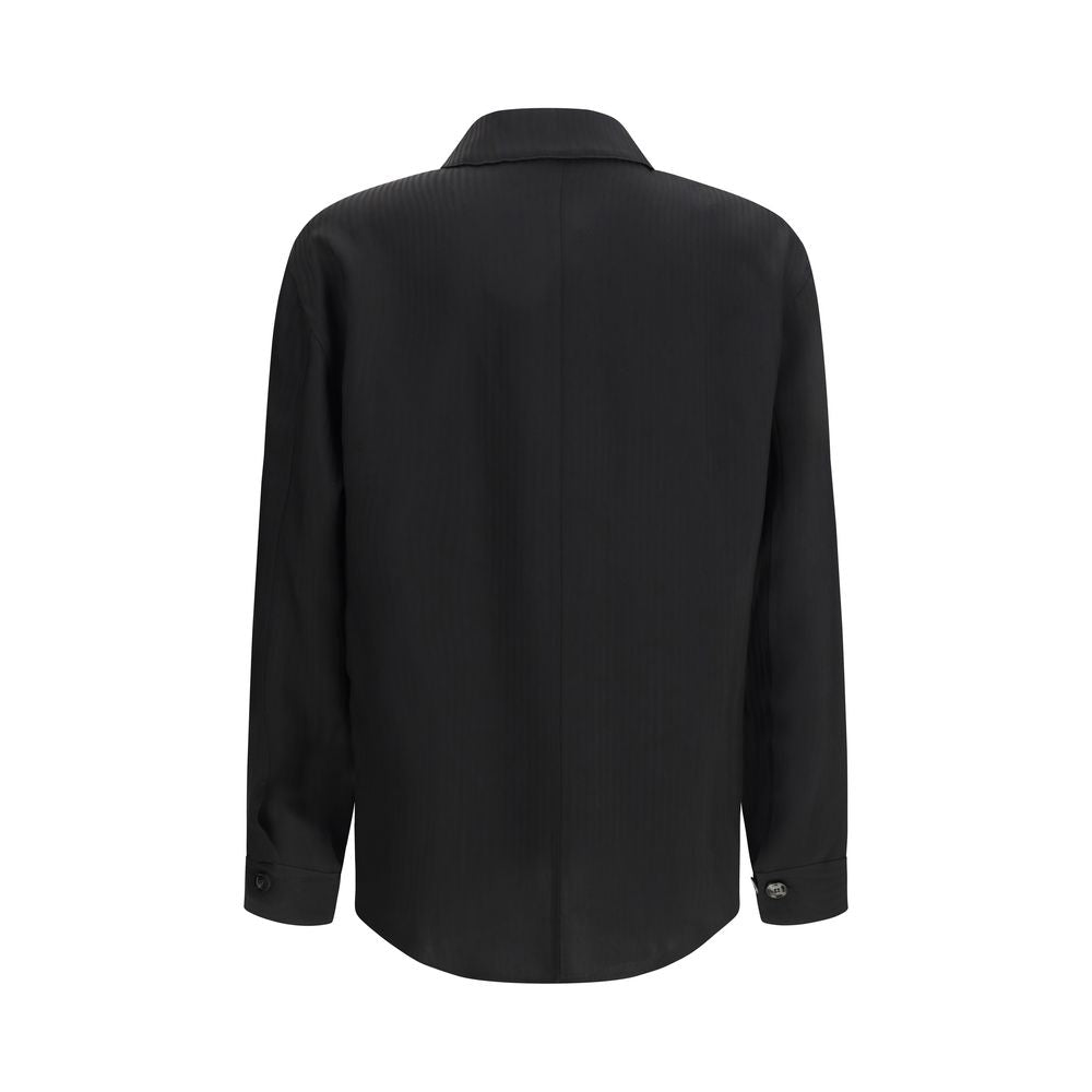 Giorgio Armani Black Viscose Dress Men's Shirt