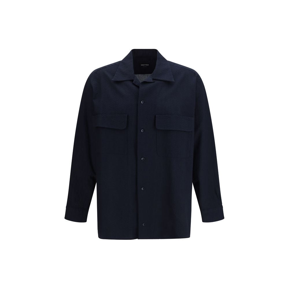 Giorgio Armani Blue Cotton Men's Shirt