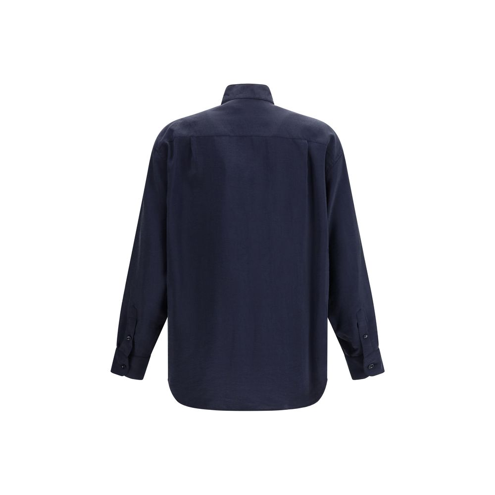 Giorgio Armani Blue Silk Dress Men's Shirt
