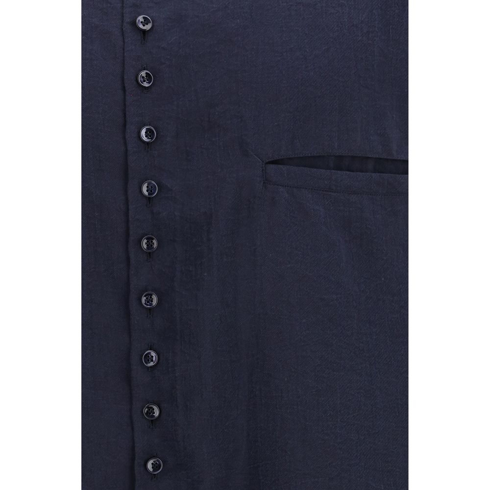 Giorgio Armani Blue Silk Dress Men's Shirt