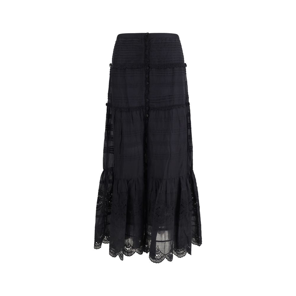 Isabel Marant Étoile Black Viscose Long Women's Skirt