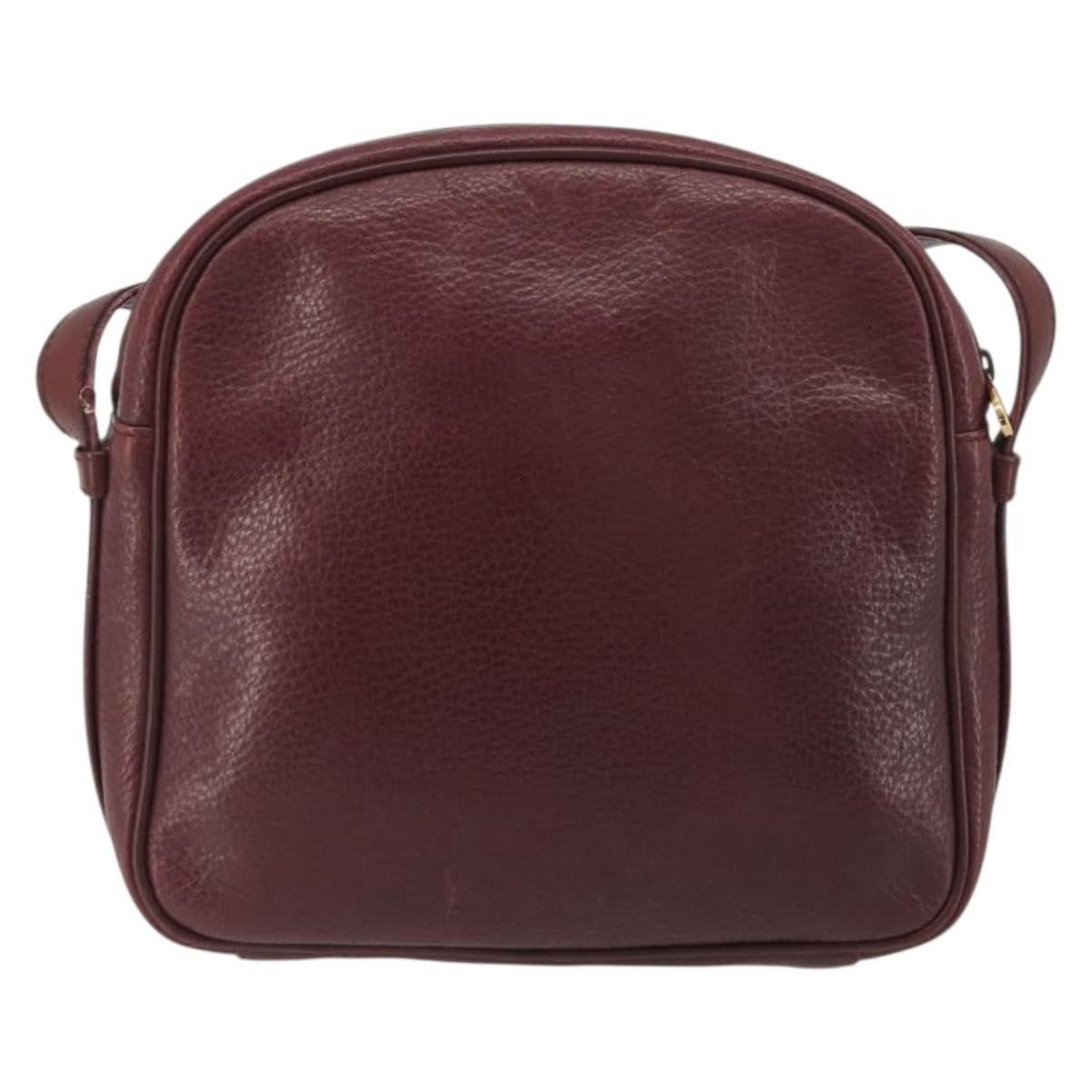 Cartier Tasseled Must De Cartier Leather Burgundy Leather Shoulder Bag Bag (Pre-Owned)