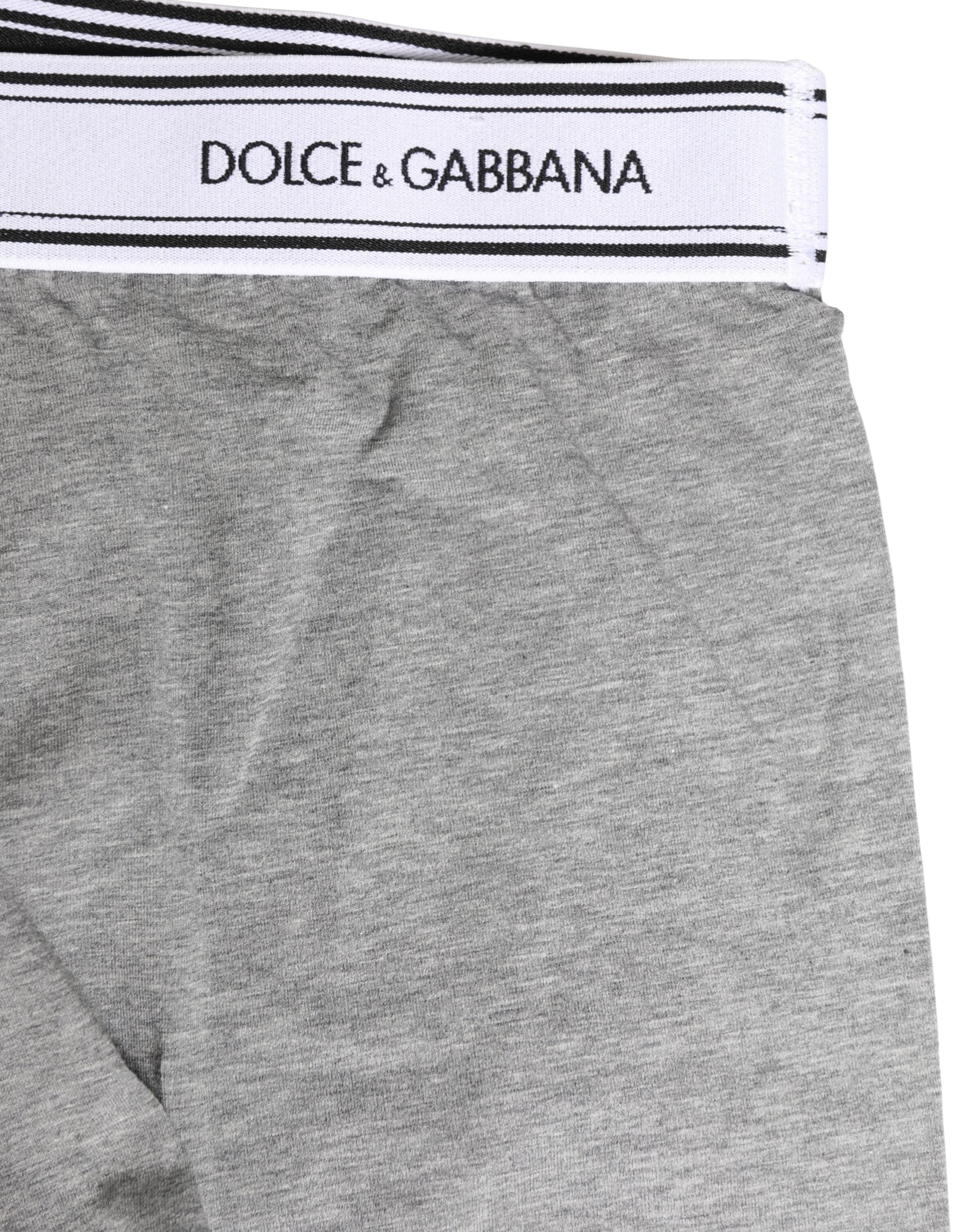 Dolce & Gabbana Gray Logo Waistband Cotton Men Boxer Men's Underwear