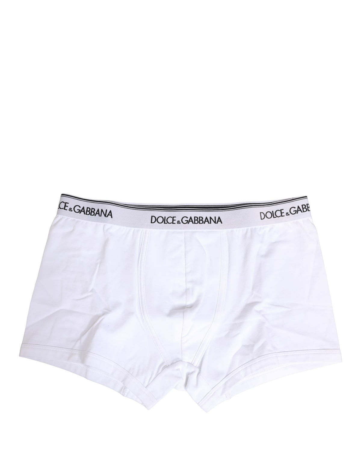 Dolce & Gabbana White Logo Waistband Cotton Boxer Men's Underwear