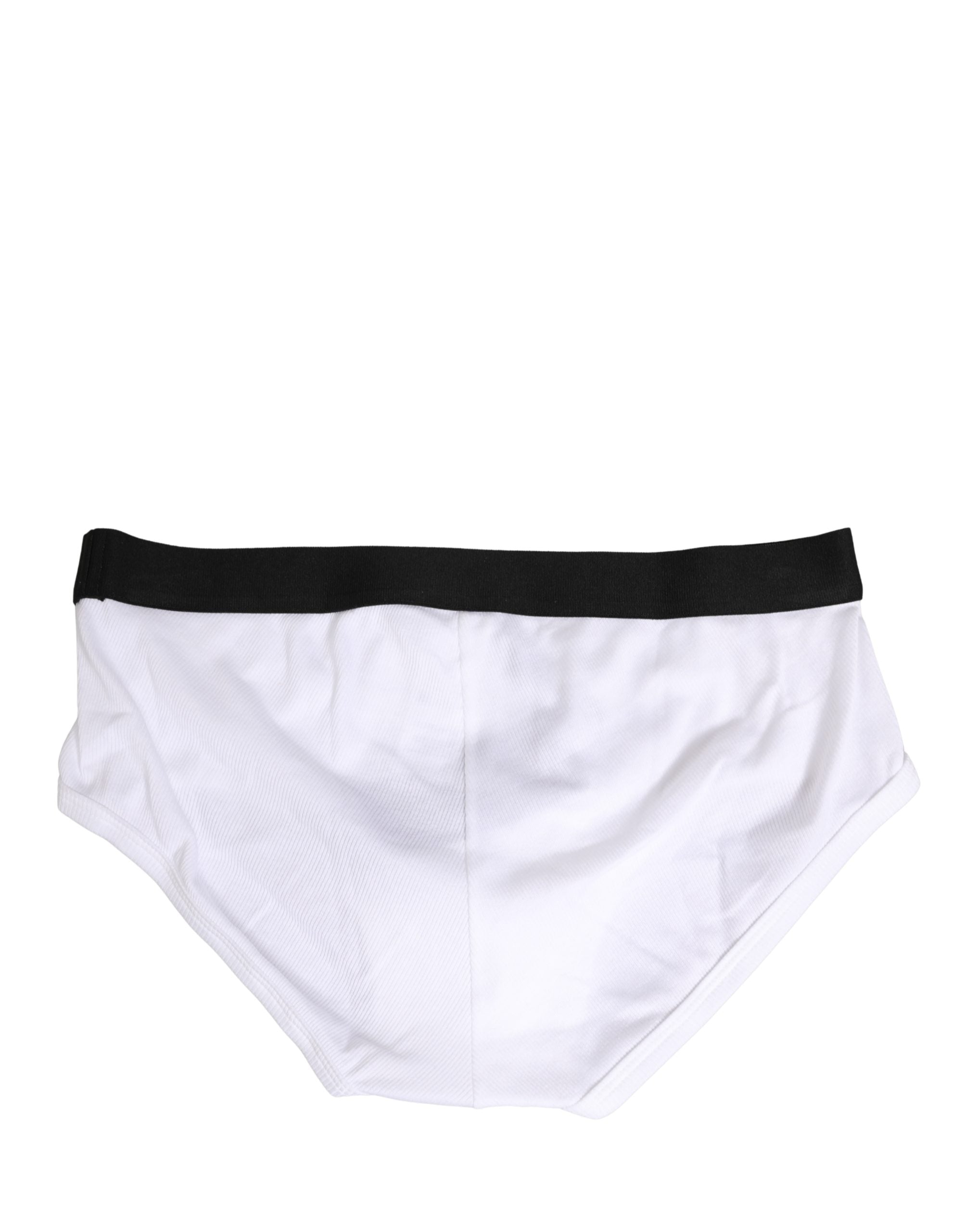 Dolce & Gabbana White Black Logo Waistband Men Brief Men's Underwear