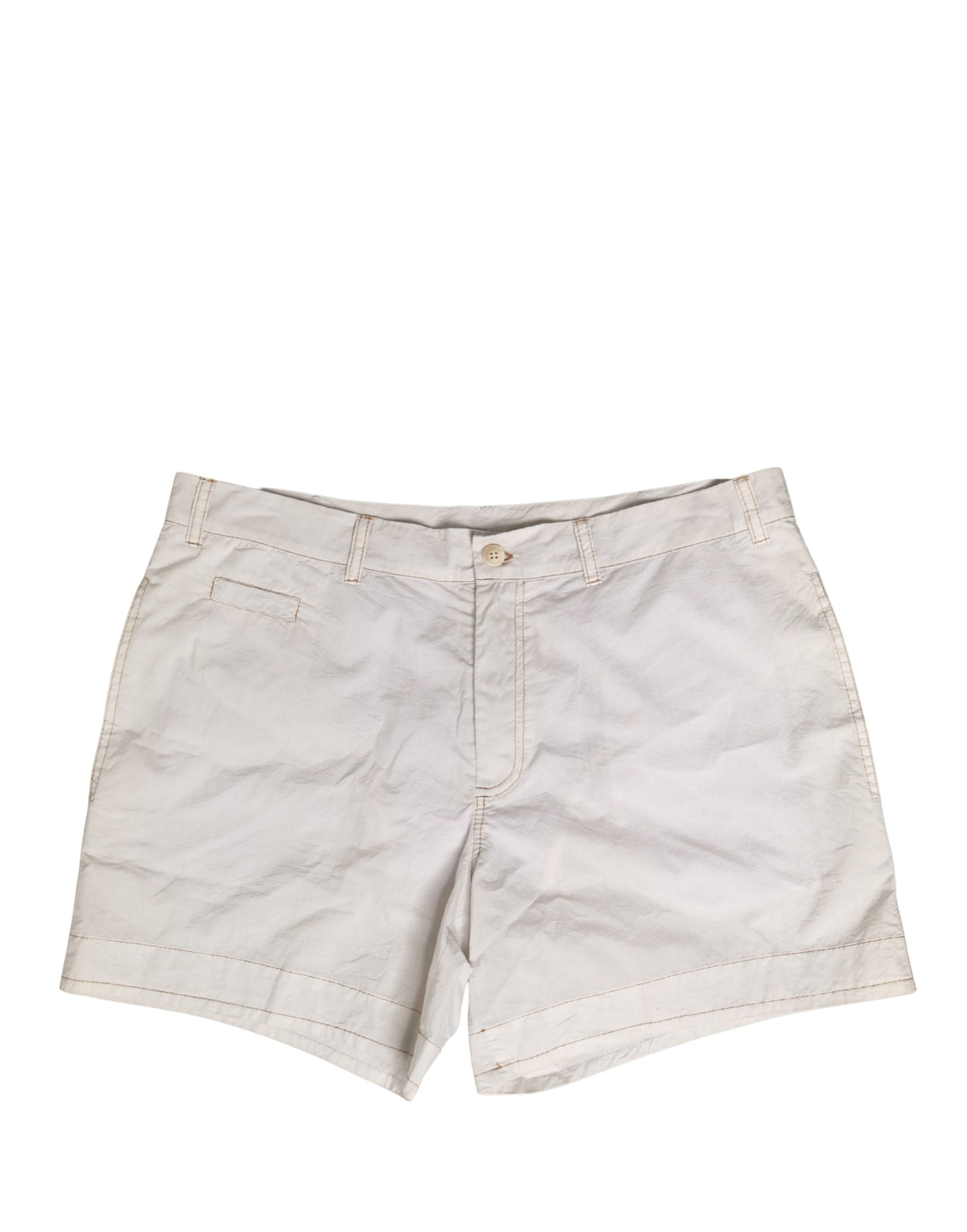 Dolce & Gabbana White Cotton Mid Waist Chino Bermuda Men's Shorts (Pre-Owned)