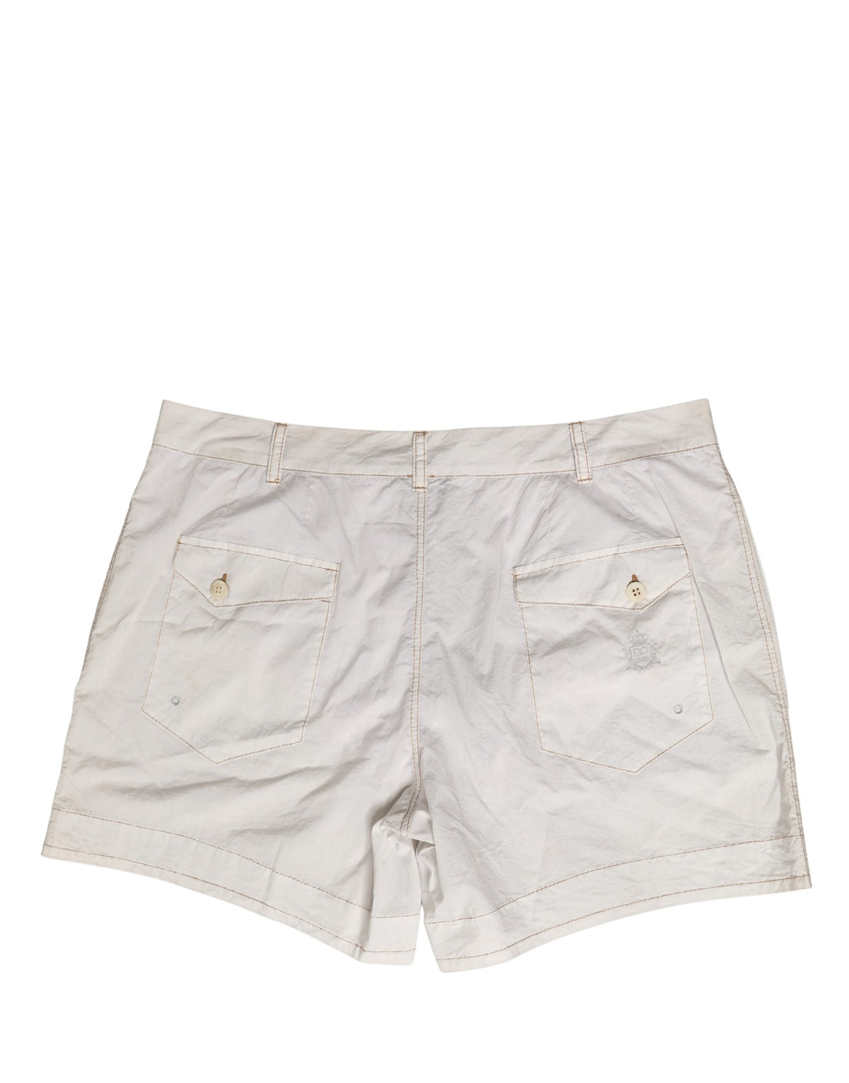 Dolce & Gabbana White Cotton Mid Waist Chino Bermuda Men's Shorts (Pre-Owned)