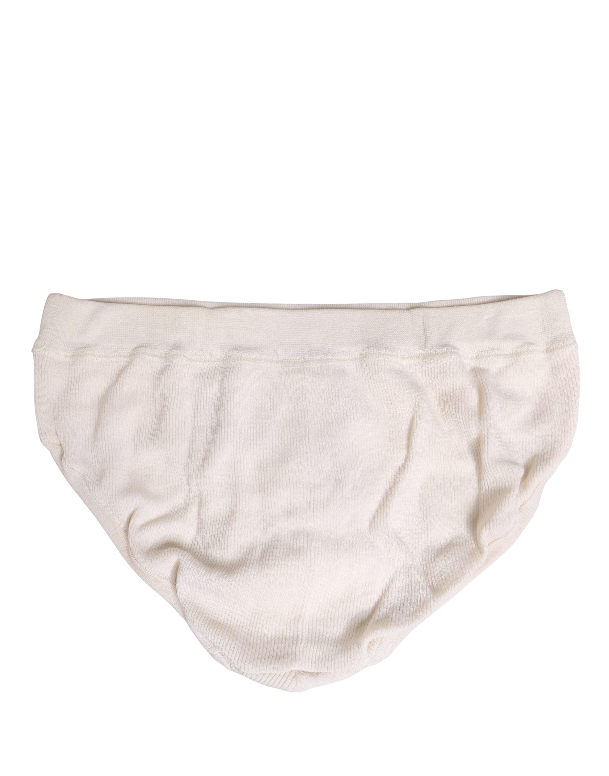 Dolce & Gabbana Off White Logo Silk Men Briefs Men's Underwear (Pre-Owned)