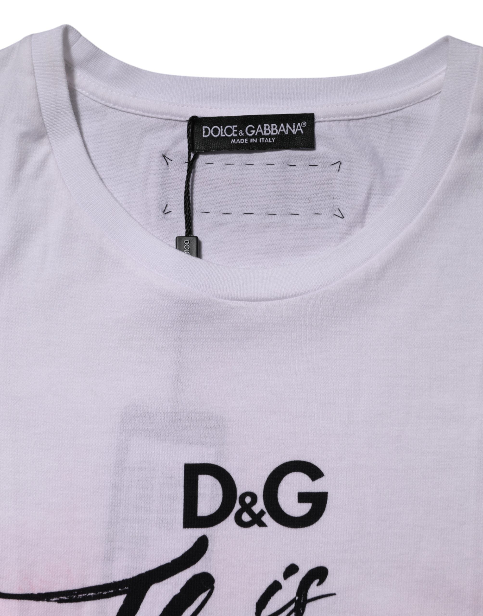 Dolce & Gabbana White D&G Is Flowers Embellished Women's T-shirt (Pre-Owned)
