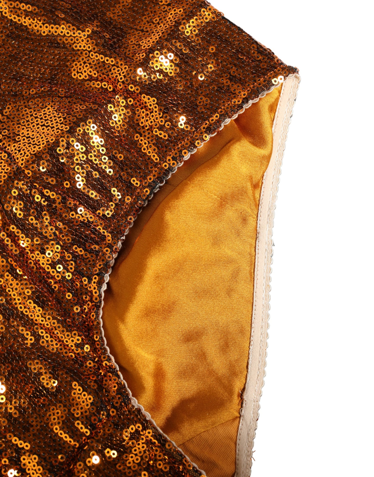 Dolce & Gabbana Orange Sequin Nylon High Waist Girdle Women's Underwear