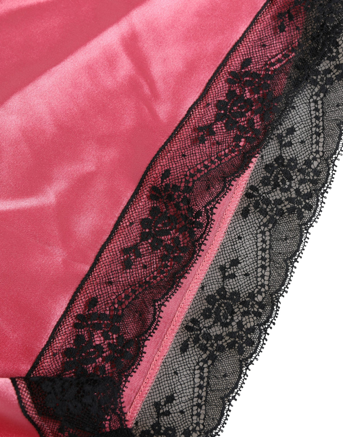Dolce & Gabbana Pink Silk Satin Lace Trim Pajama Shorts Women's Sleepwear