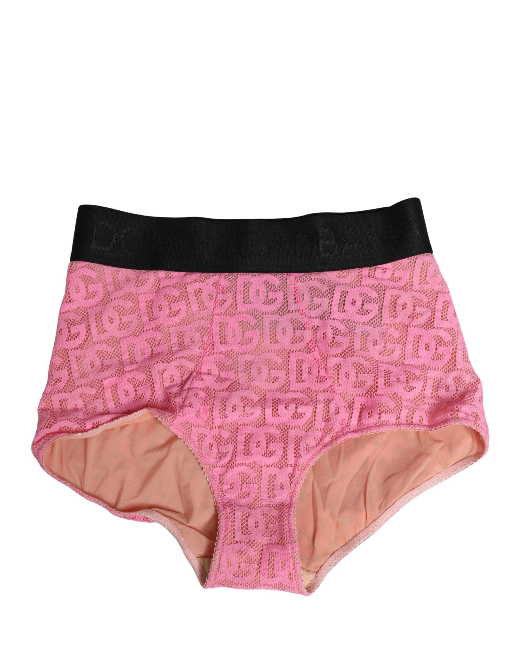 Dolce & Gabbana Pink Cotton DG Logo High Waist Girdle Women's Underwear