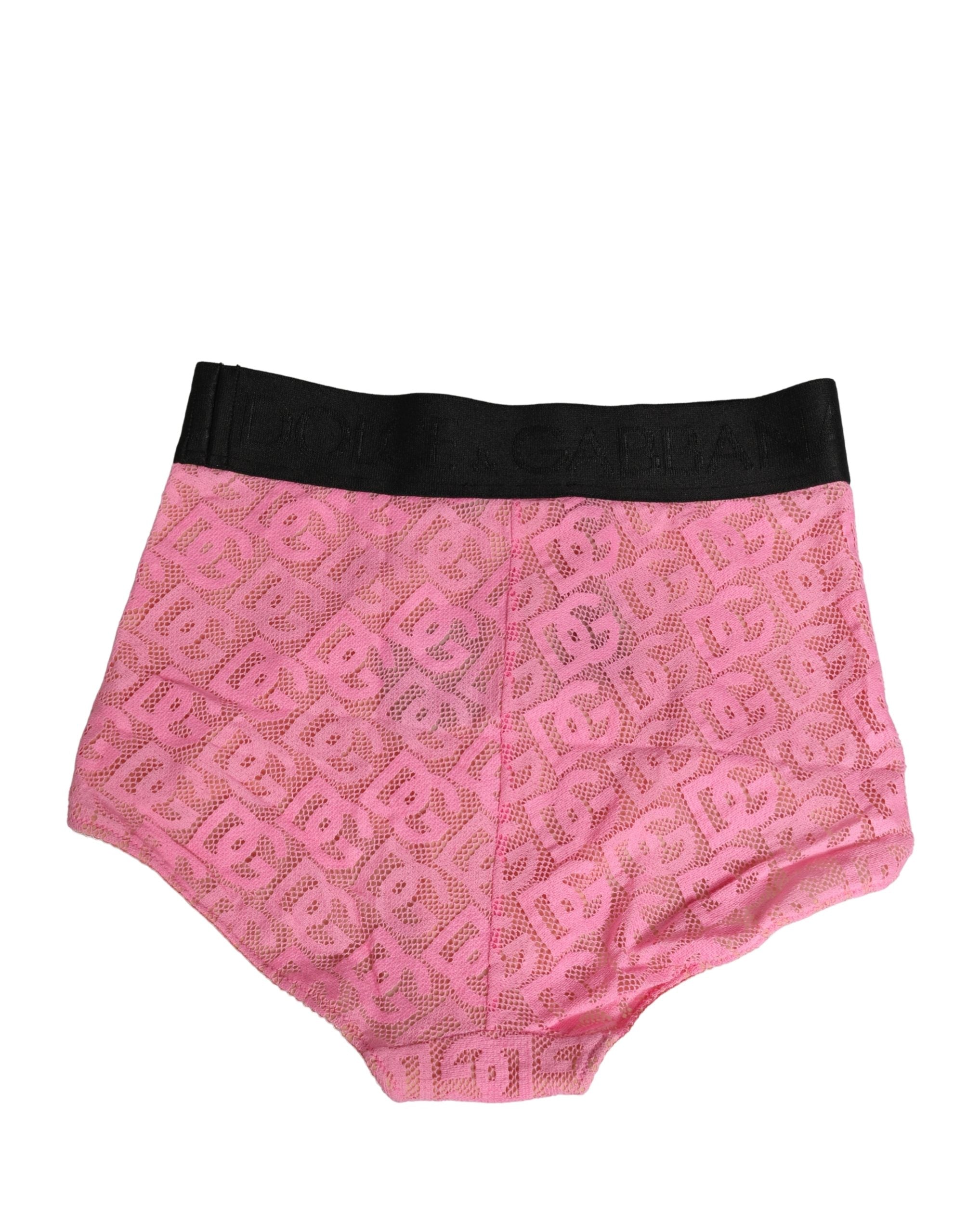 Dolce & Gabbana Pink Cotton DG Logo High Waist Girdle Women's Underwear