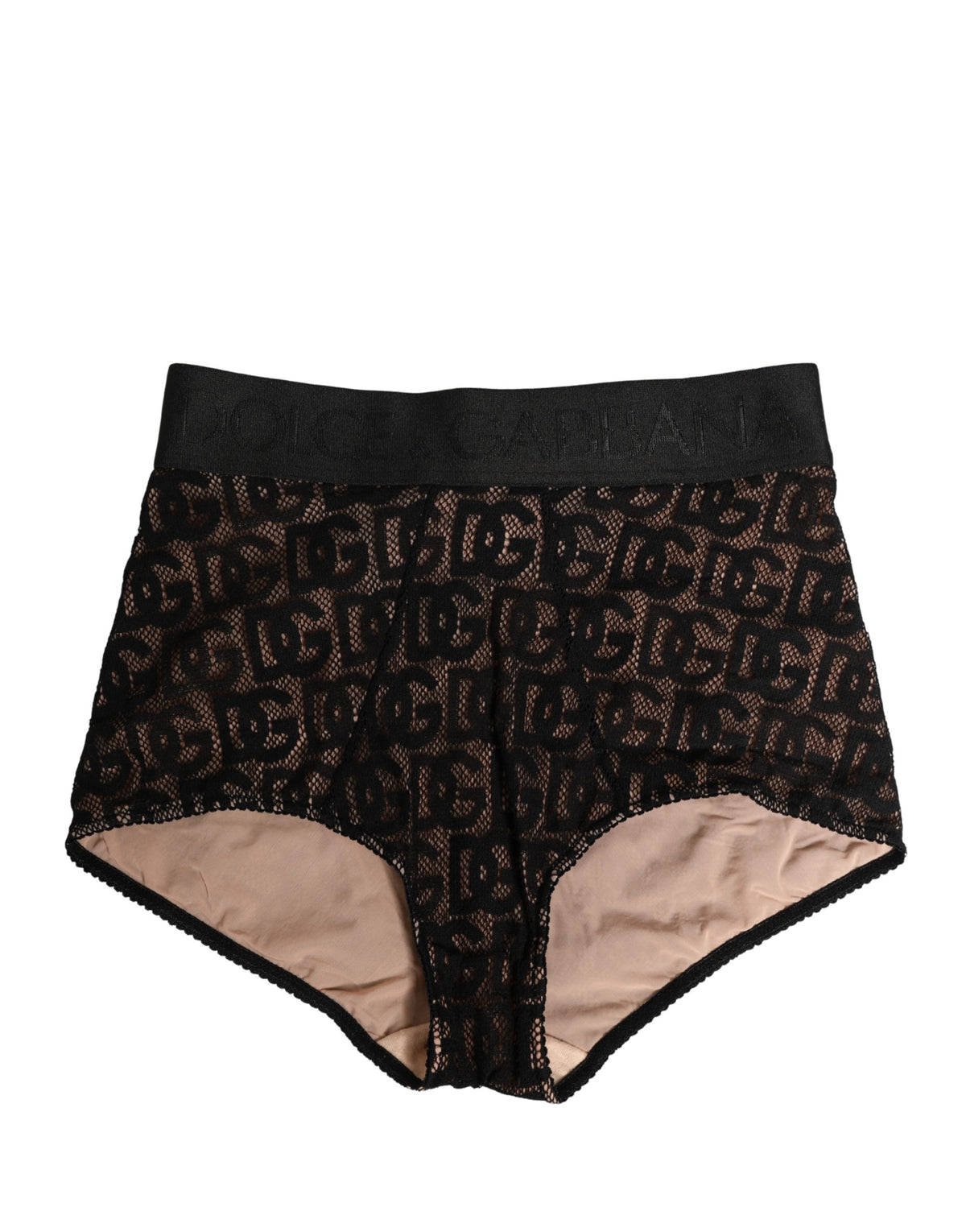 Dolce & Gabbana Black Cotton DG Logo High Waist Girdle Women's Underwear