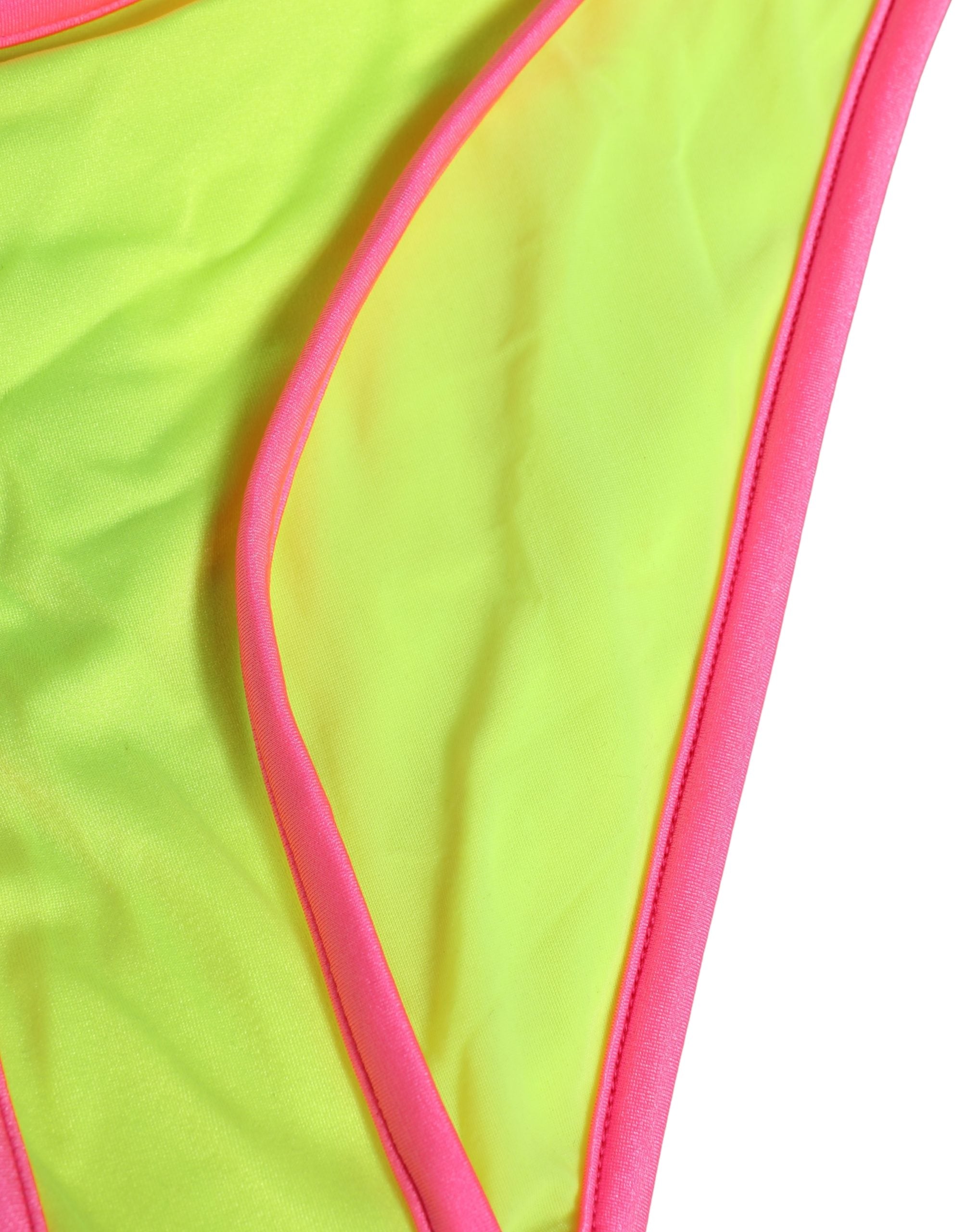 Dolce & Gabbana Yellow Pink Nylon Bottom Beachwear Bikini Underwear