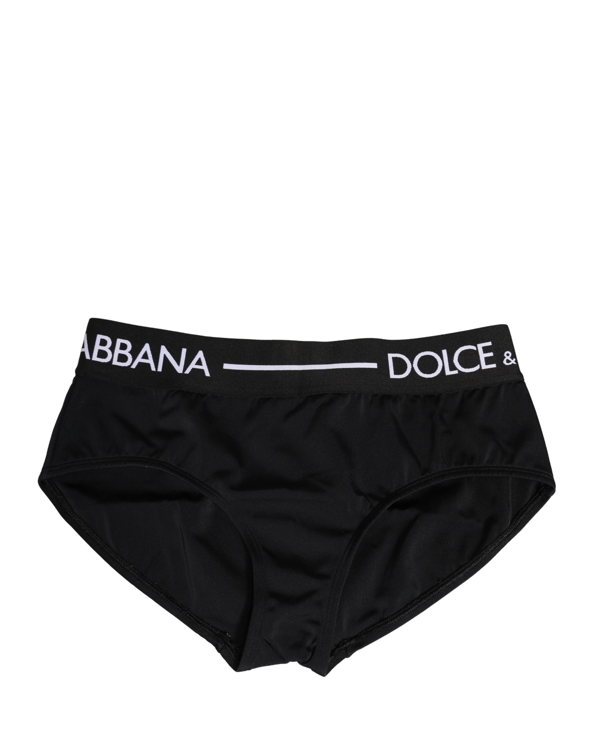 Dolce & Gabbana Black Nylon Stretch Coulotte Panty Women's Underwear