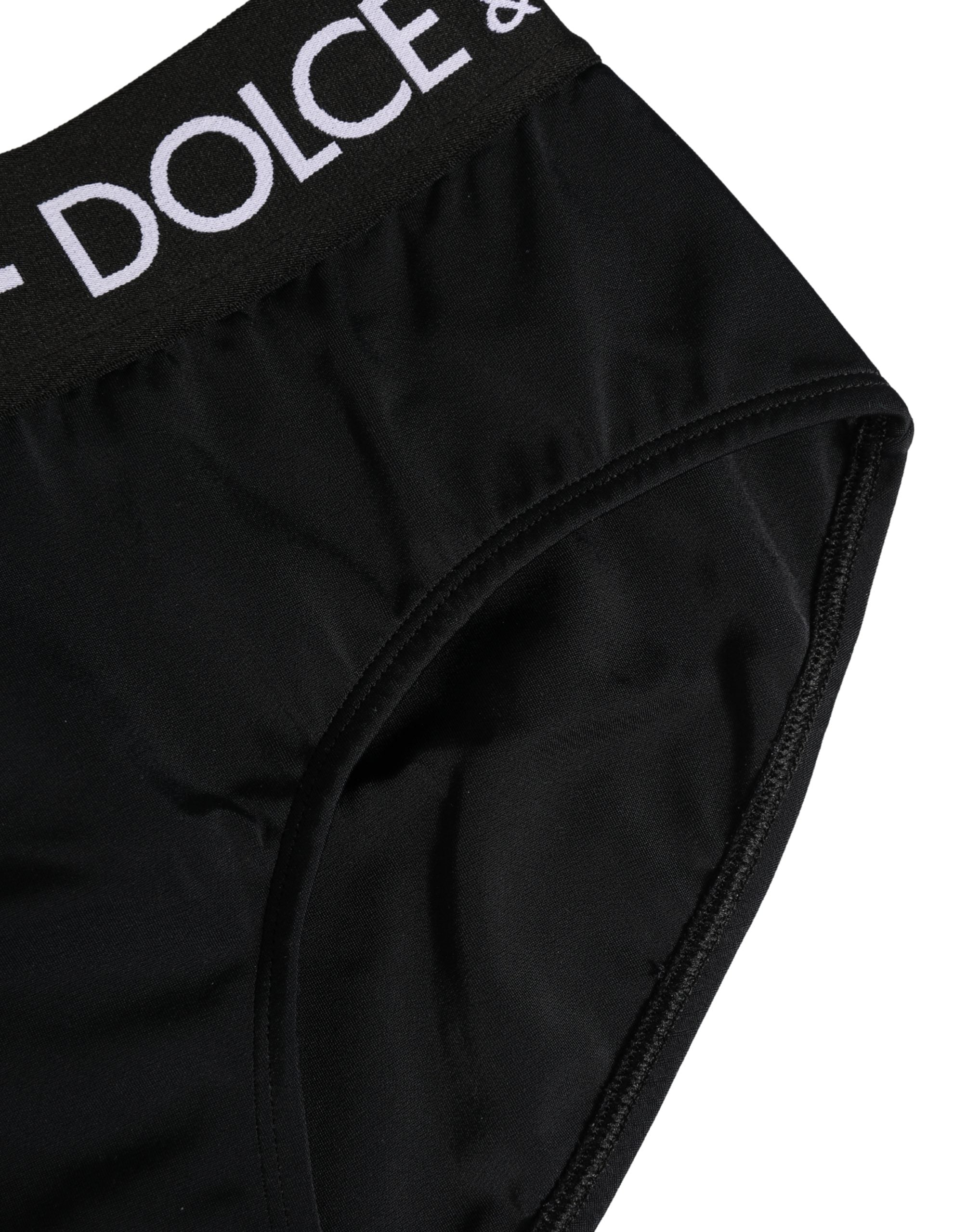 Dolce & Gabbana Black Nylon Stretch Coulotte Panty Women's Underwear