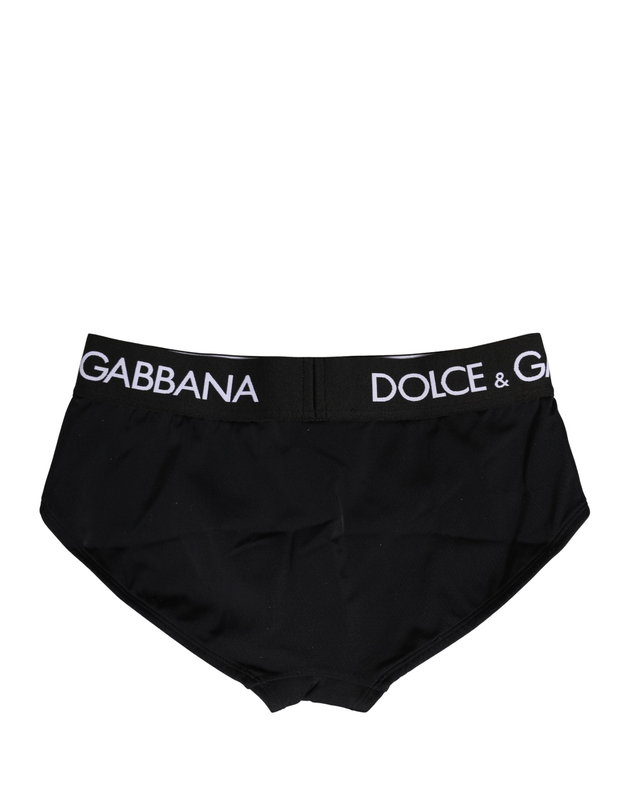 Dolce & Gabbana Black Nylon Stretch Coulotte Panty Women's Underwear