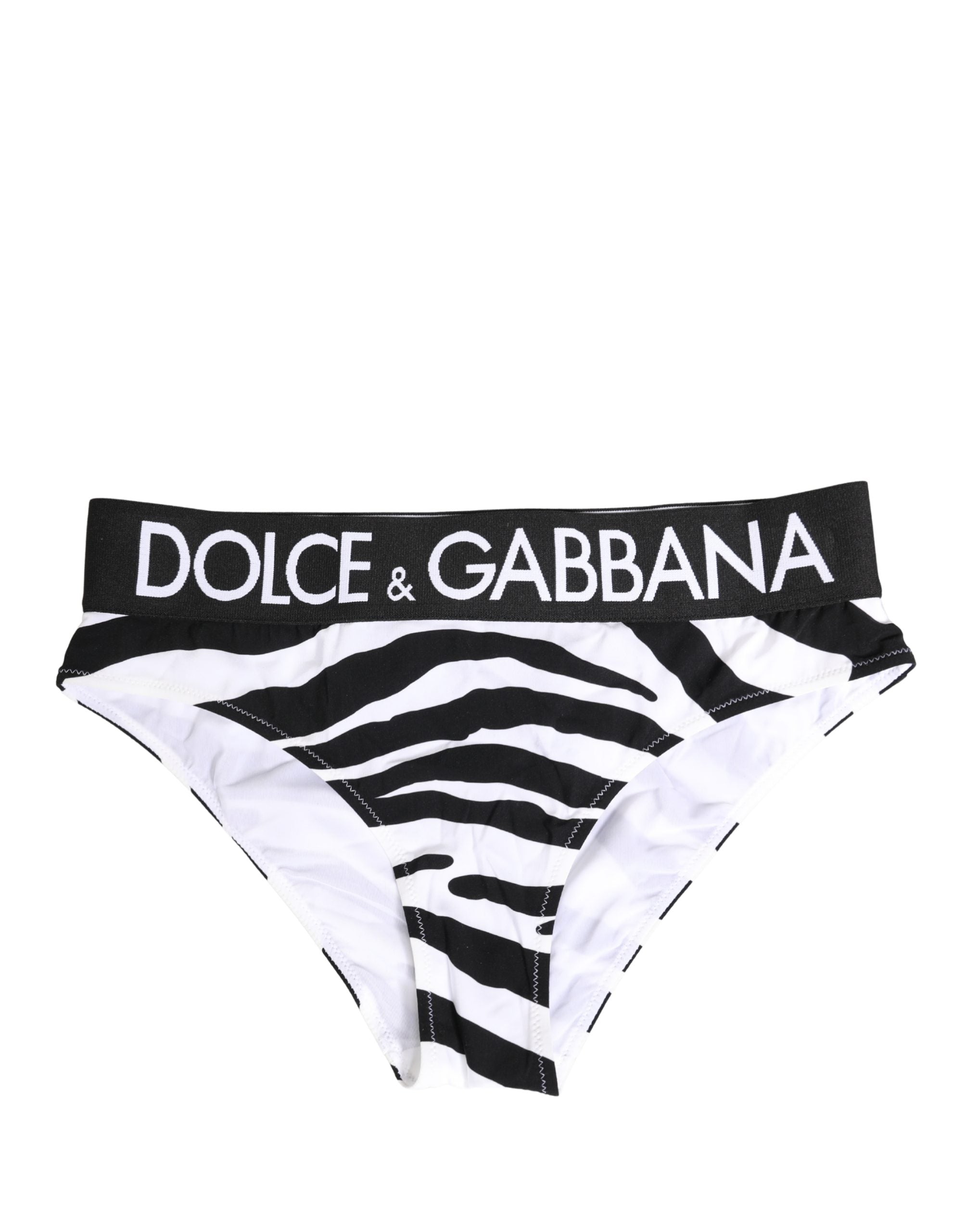 Dolce & Gabbana Black White Zebra Print Brief Panty Women's Underwear