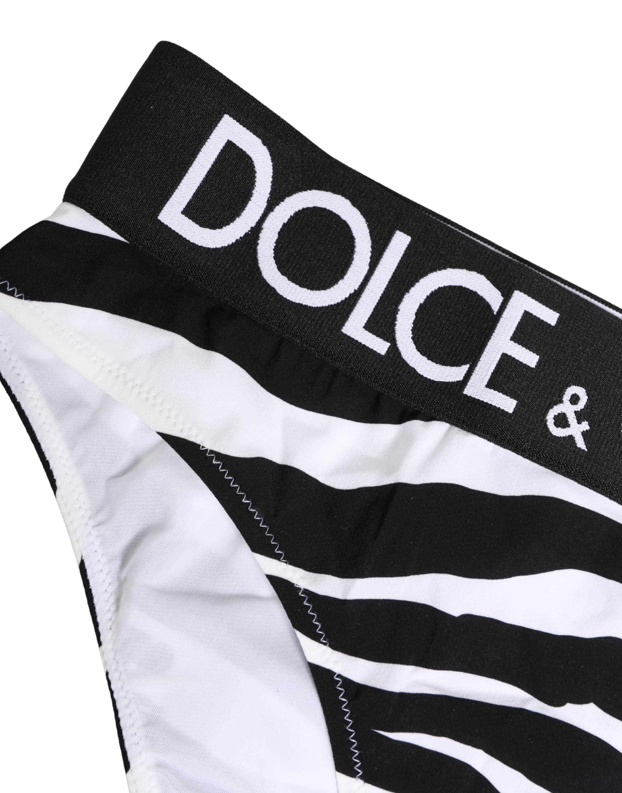 Dolce & Gabbana Black White Zebra Print Brief Panty Women's Underwear