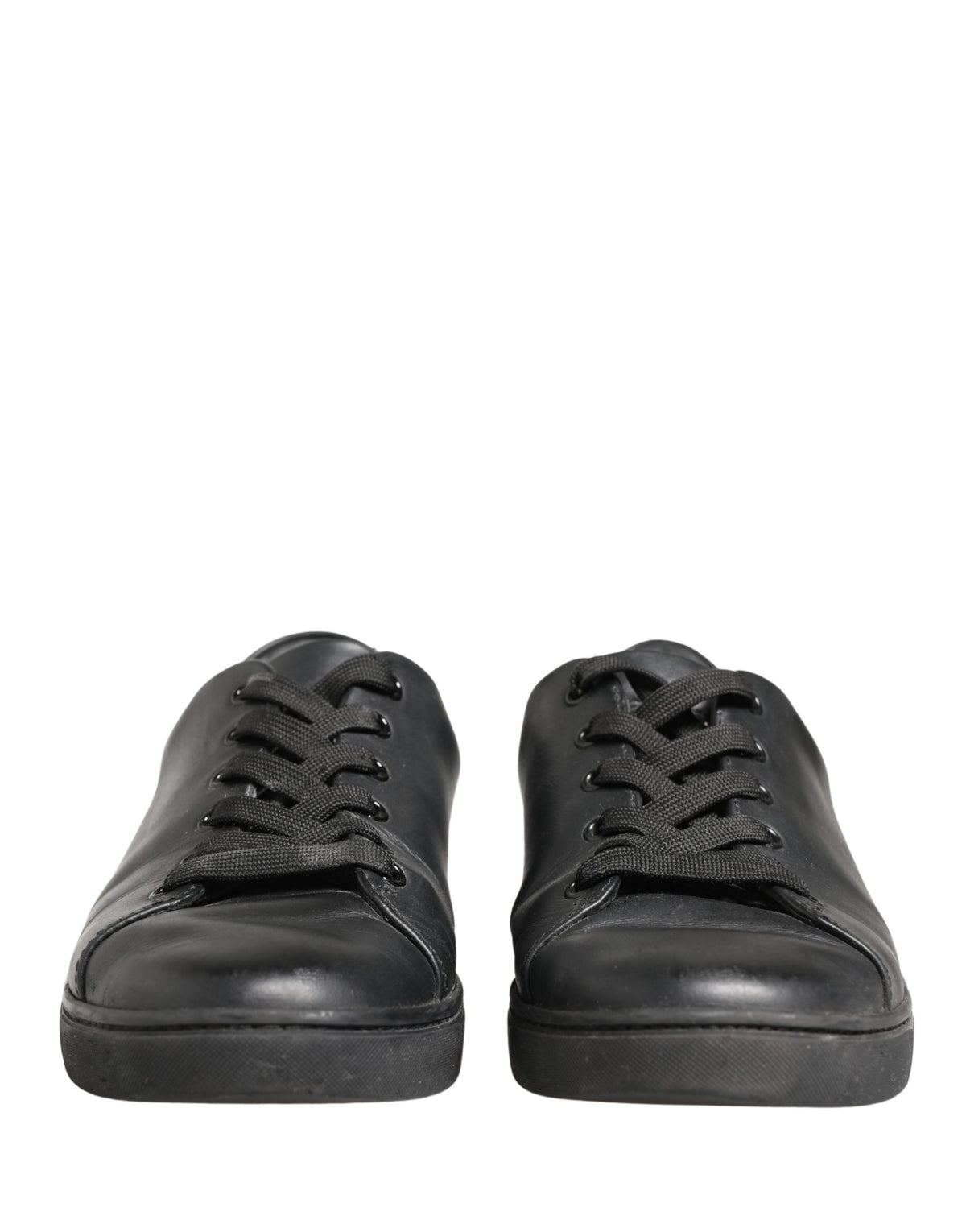 Dolce & Gabbana Black Leather Low Top Lace Up Sneakers Men's Shoes (Pre-Owned)