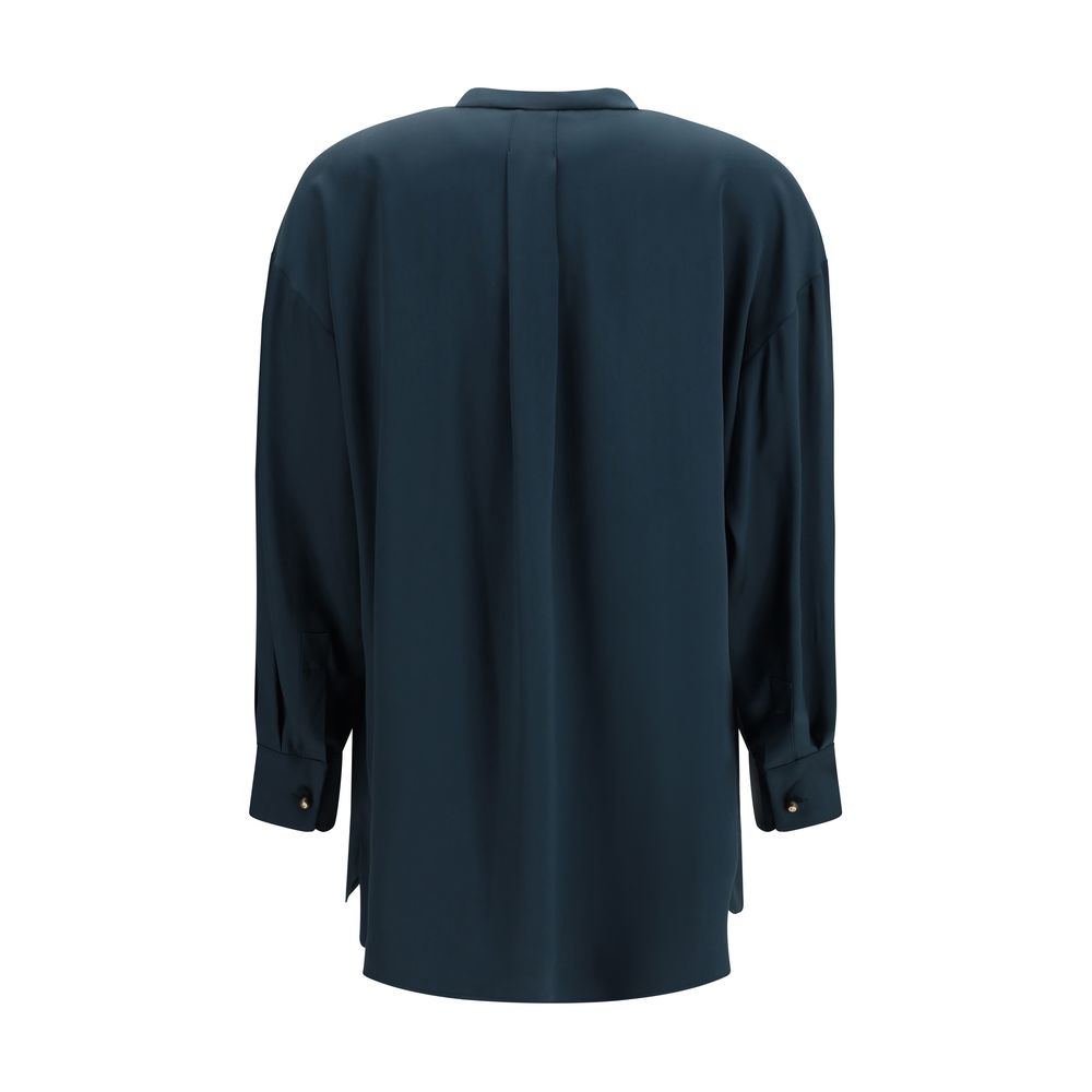 Giorgio Armani Blue Silk Women's Blouse