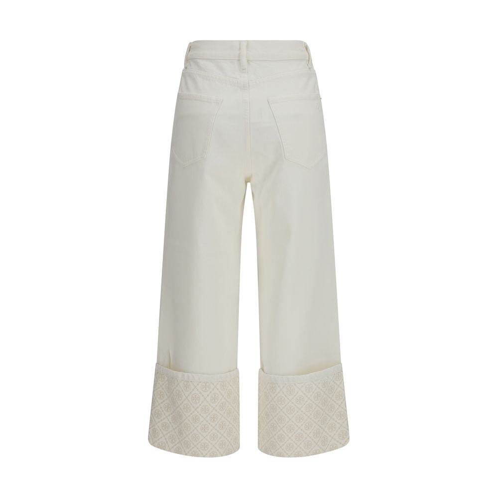 Tory Burch White Cotton Straight-Leg Women's Jeans