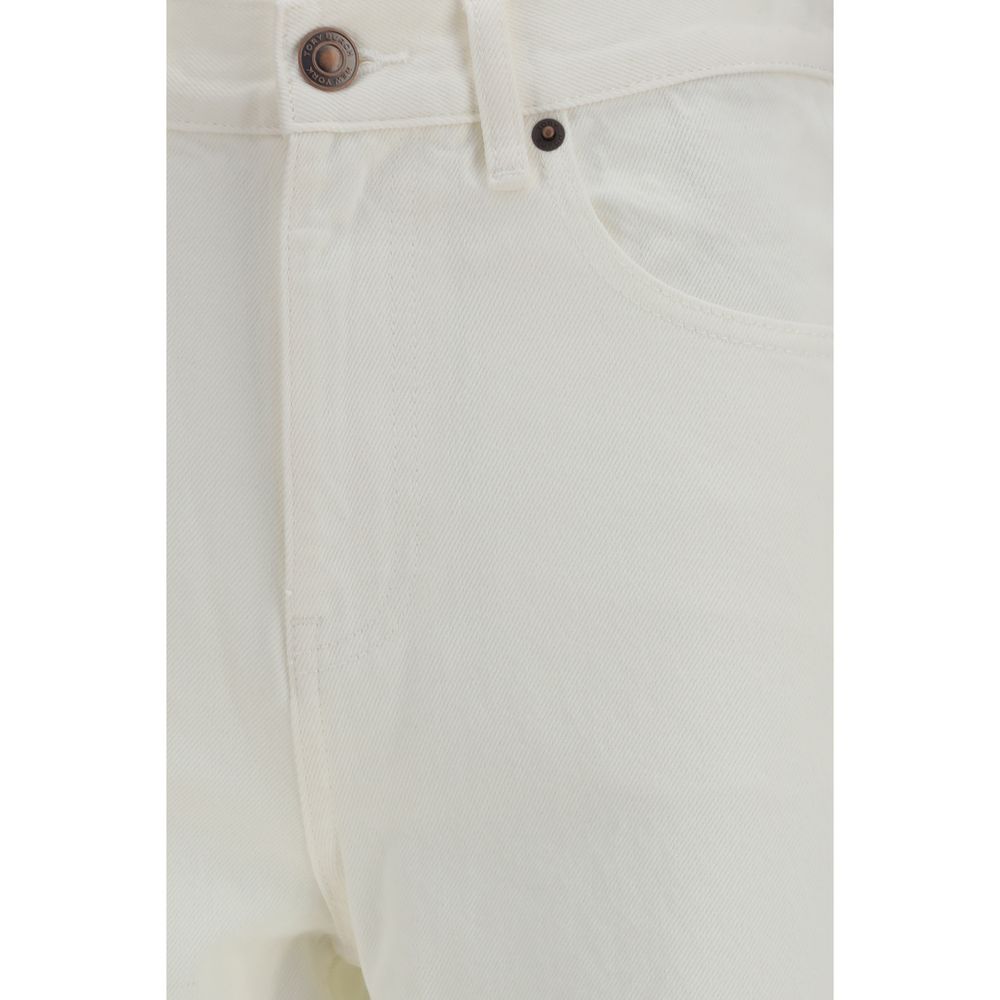 Tory Burch White Cotton Straight-Leg Women's Jeans