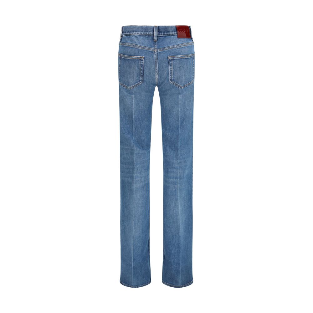 Gucci Blue Cotton Flared Women's Jeans