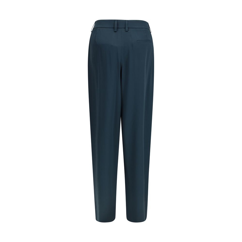 Giorgio Armani Blue Silk Casual Women's Pants