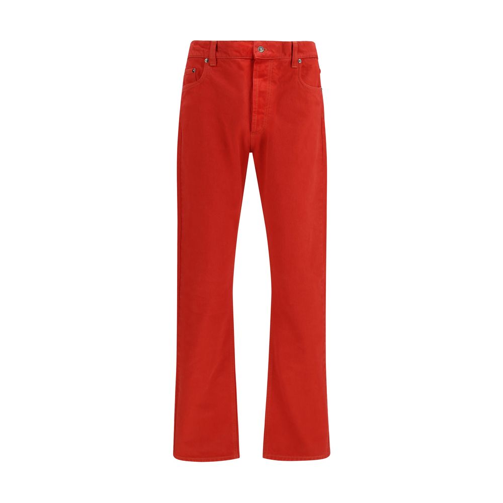 Versace Red Cotton Straight-Leg Men's Jeans