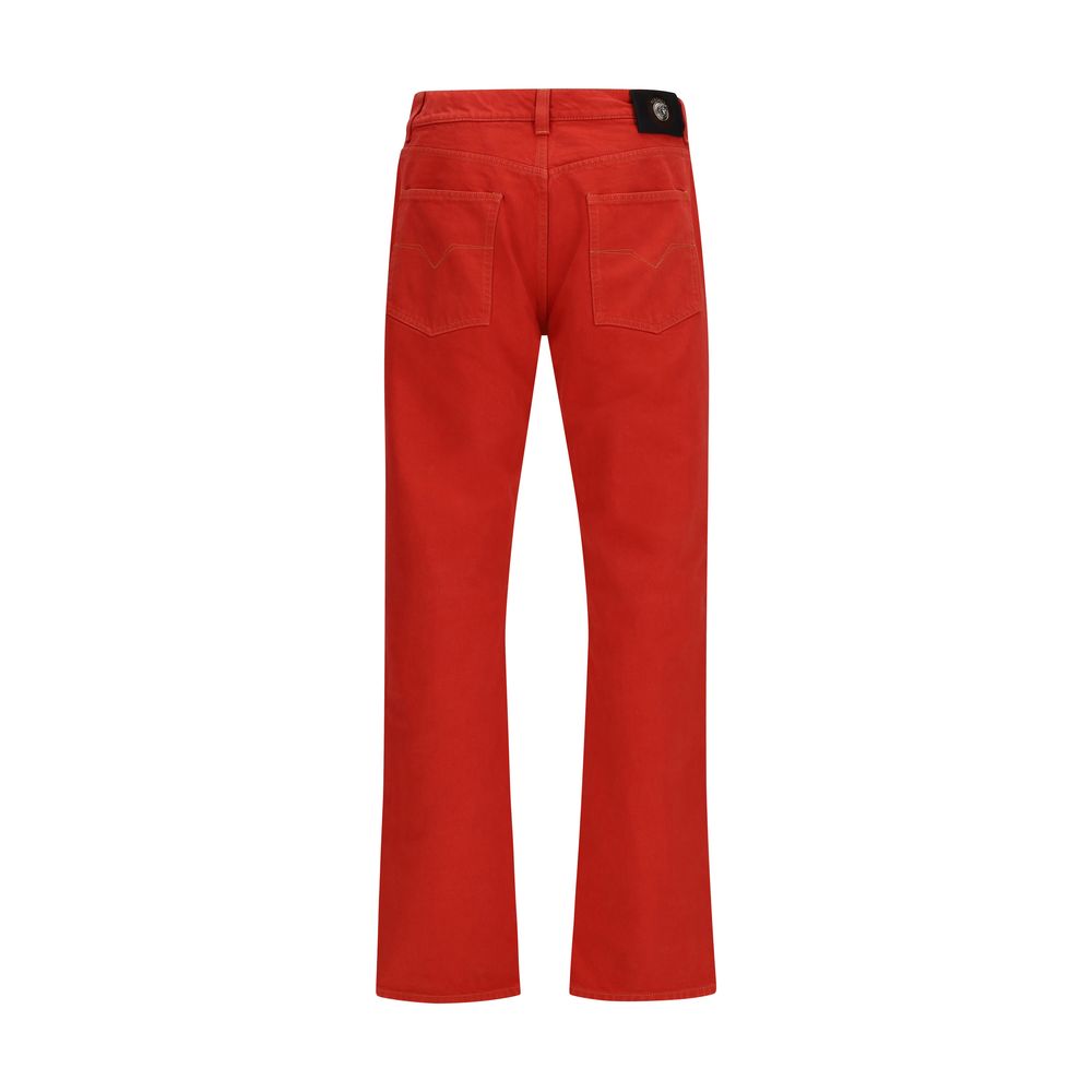 Versace Red Cotton Straight-Leg Men's Jeans